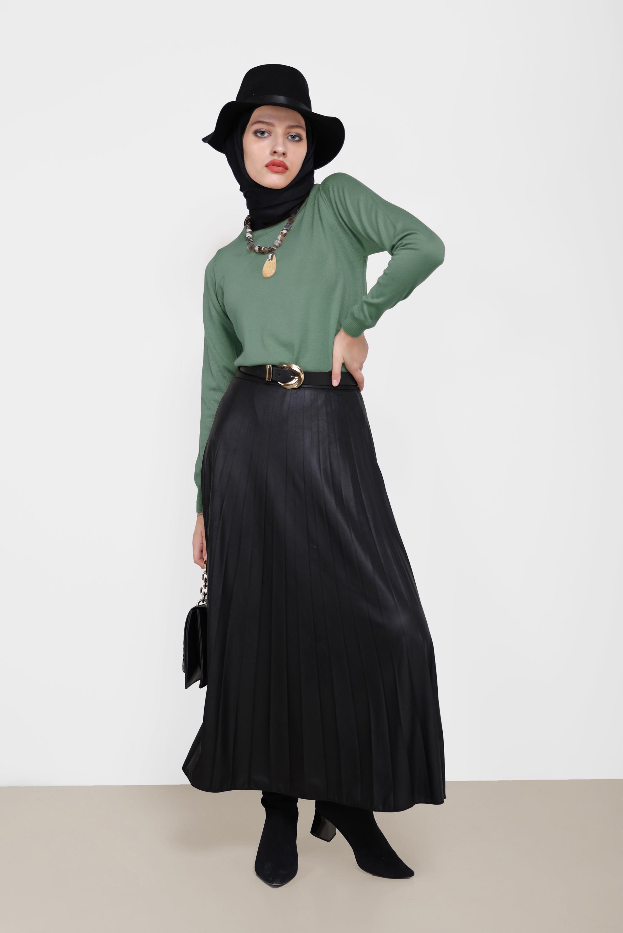 Hijab clothing GREEN BASIC KNITWEAR SWEATER 42072 