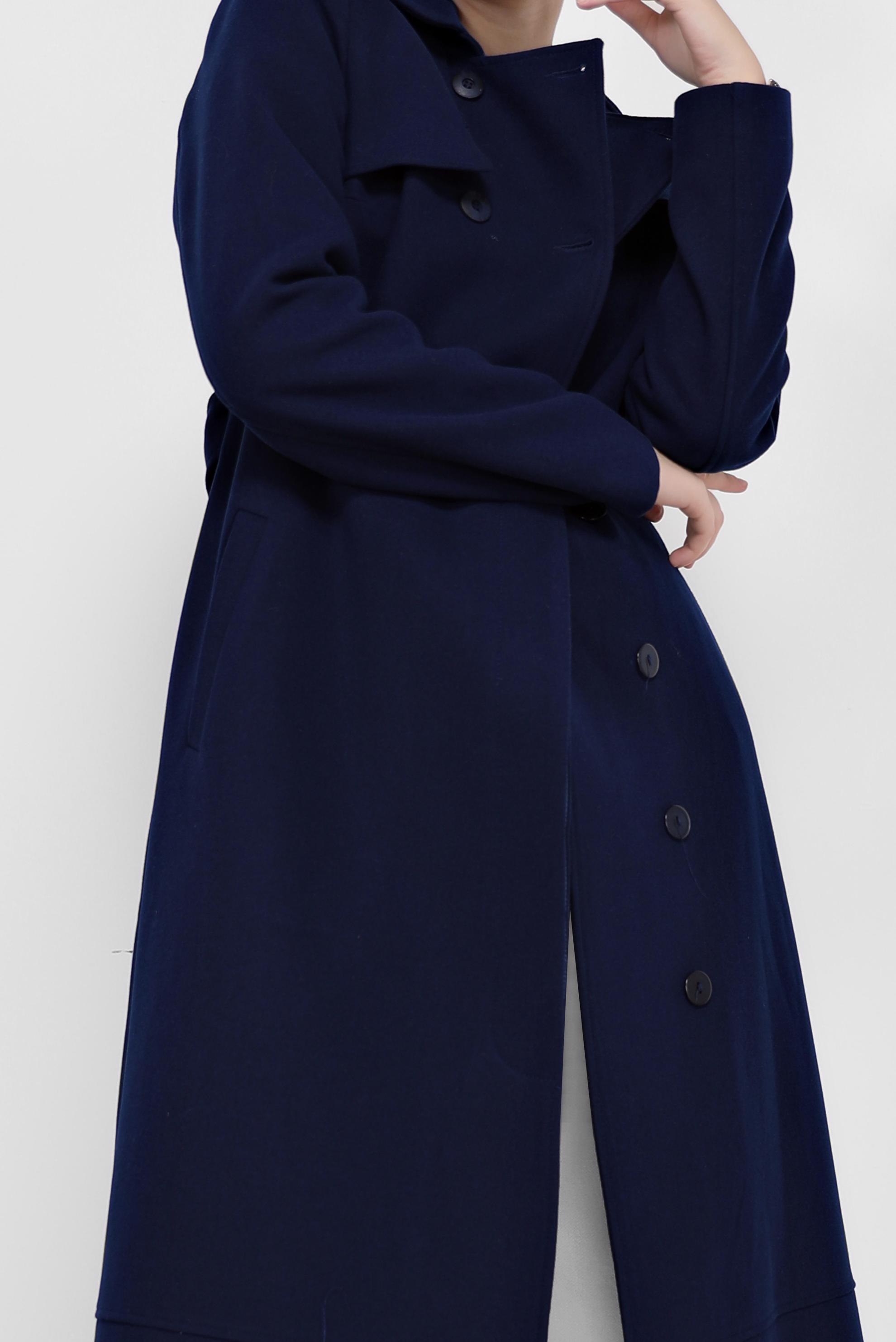 Hijab clothing NAVY BLUE BELT DETAIL BUTTONED COAT 90209 