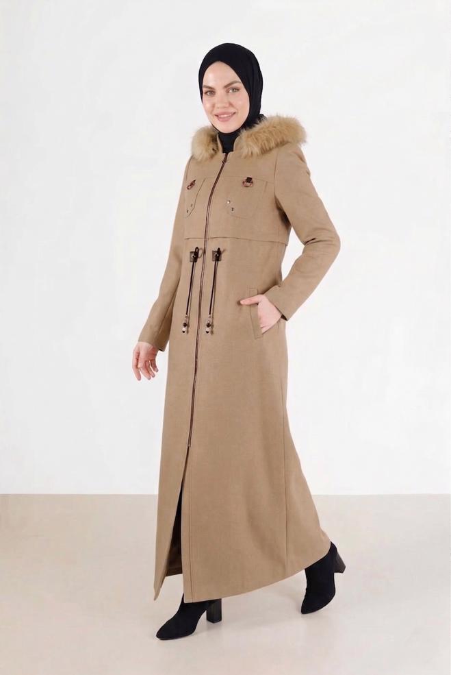 Vêtements hijab BRUN 90230 7882 MANTO 38/44 TEK40 - ALVİNA