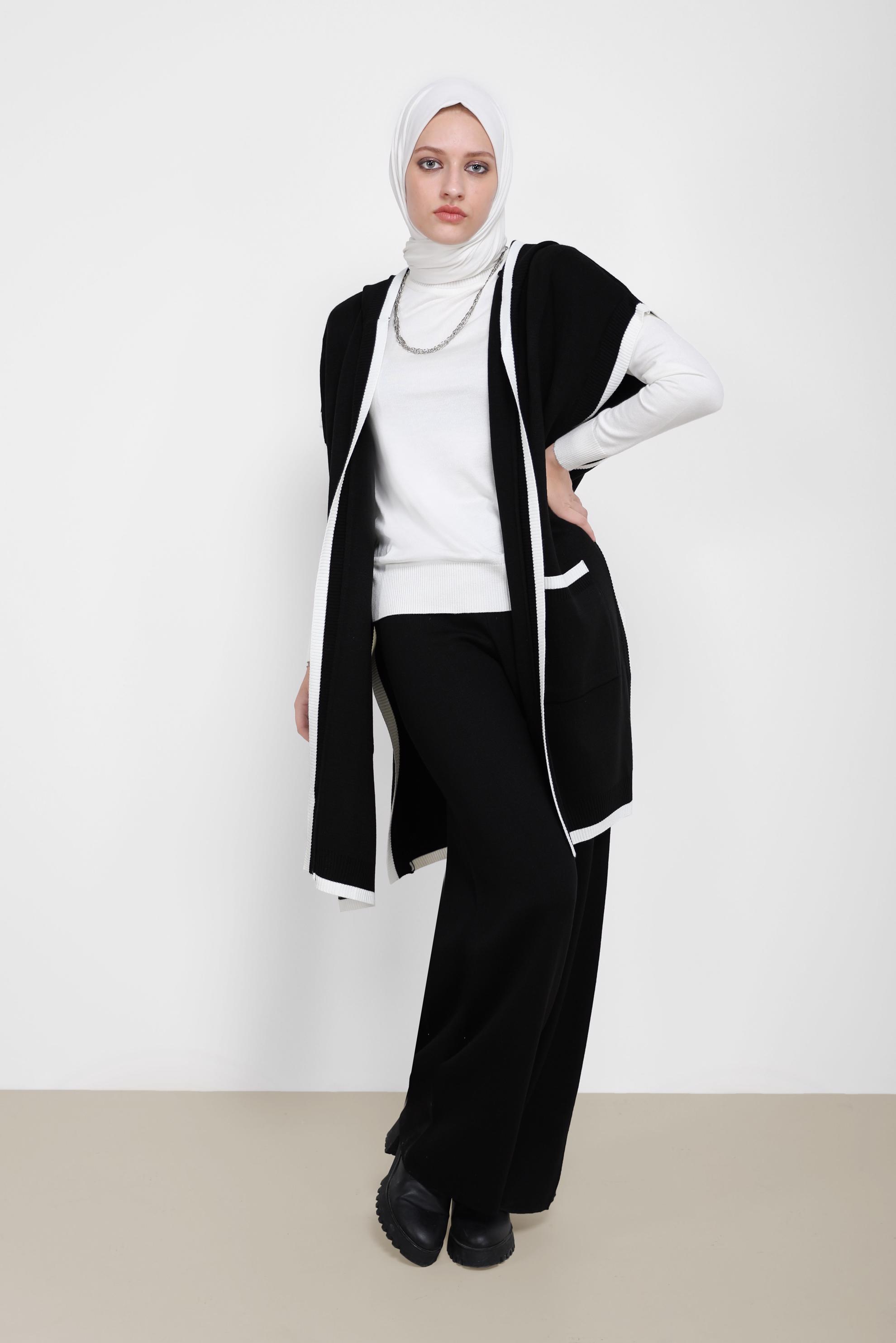 Tesettür giyim SİYAH BASIC TRİKO PANTOLON 70260 