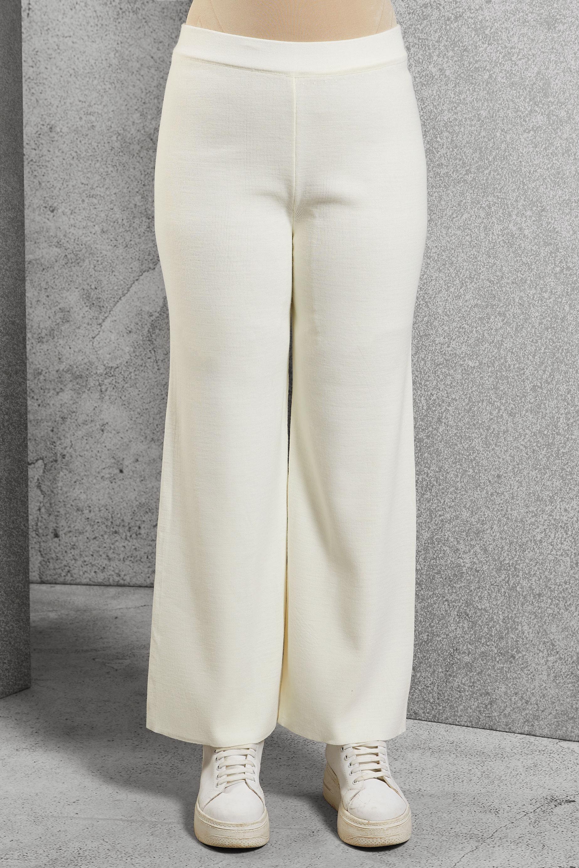 Tesettür giyim BEYAZ TRİKO PANTOLON 70261 