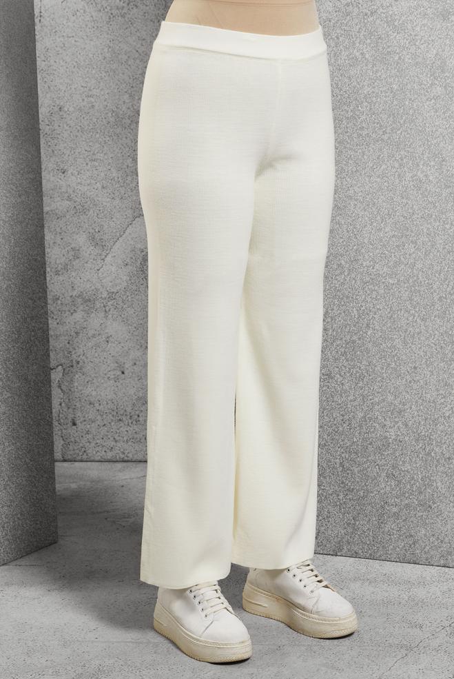 Tesettür giyim BEYAZ TRİKO PANTOLON 70261  - ALVİNA