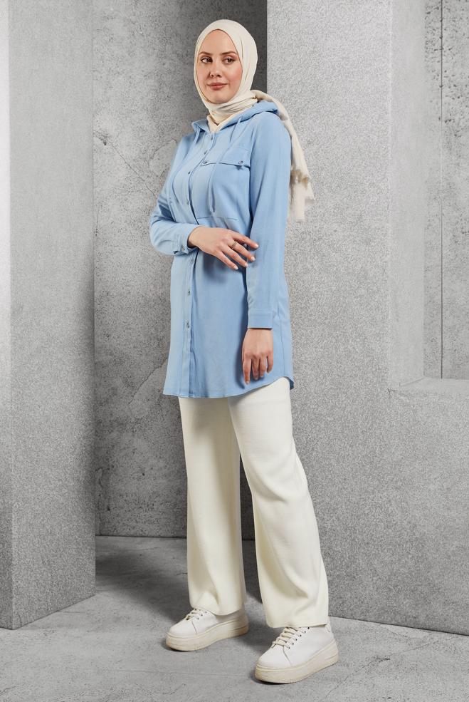 Tesettür giyim BEYAZ TRİKO PANTOLON 70261  - ALVİNA