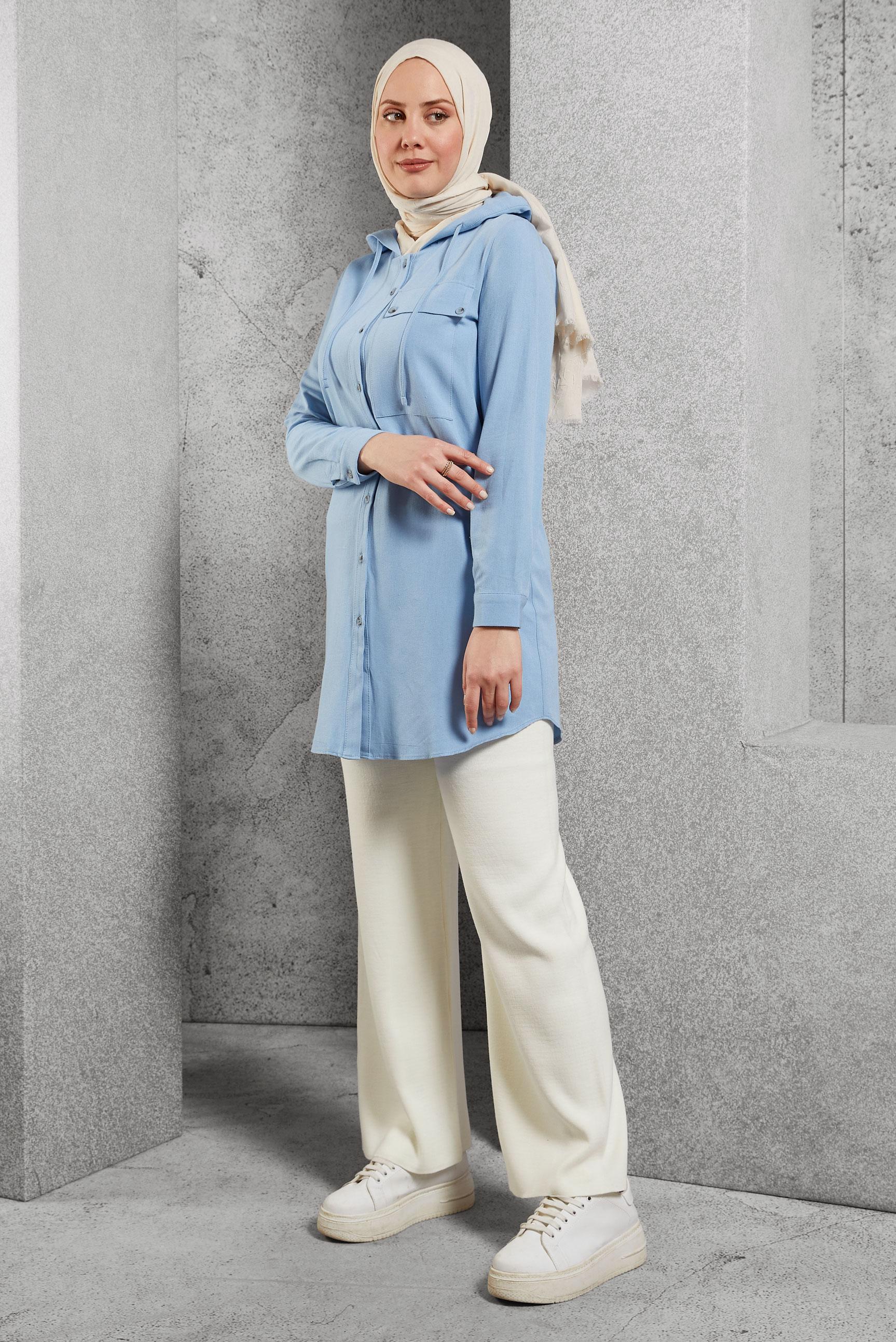 Tesettür giyim BEYAZ TRİKO PANTOLON 70261 