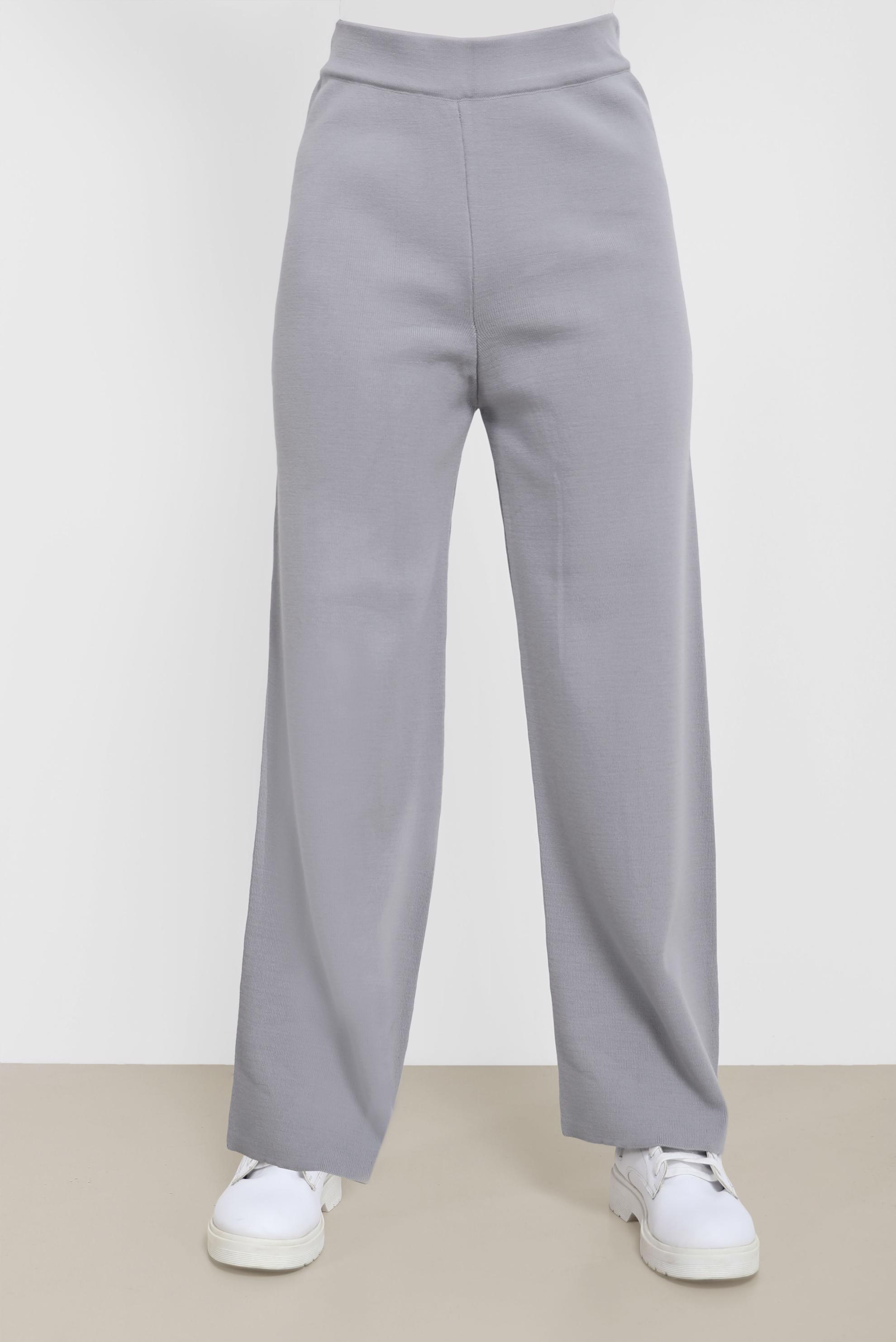 Tesettür giyim GRİ TRİKO PANTOLON 70261 
