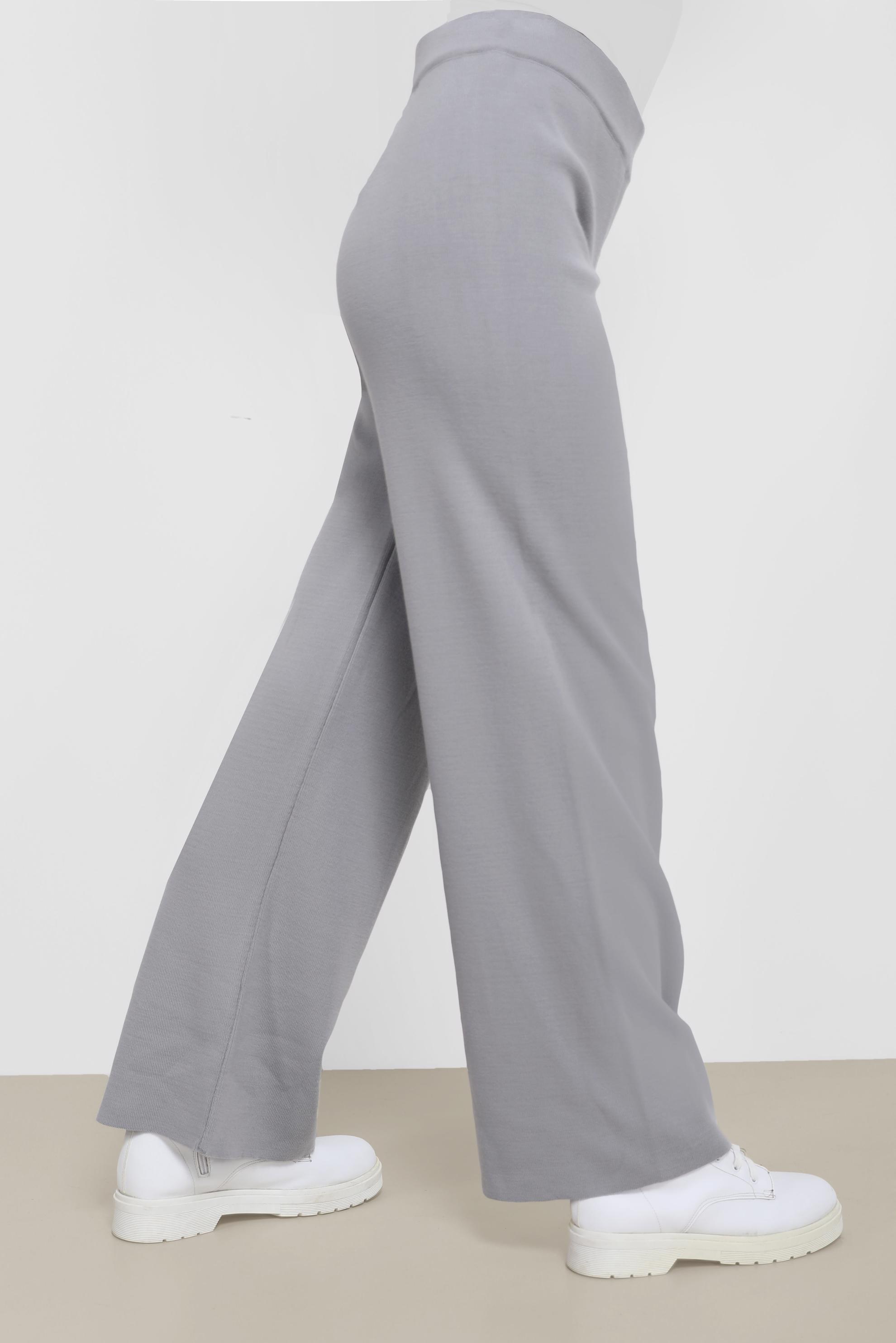 Tesettür giyim GRİ TRİKO PANTOLON 70261 
