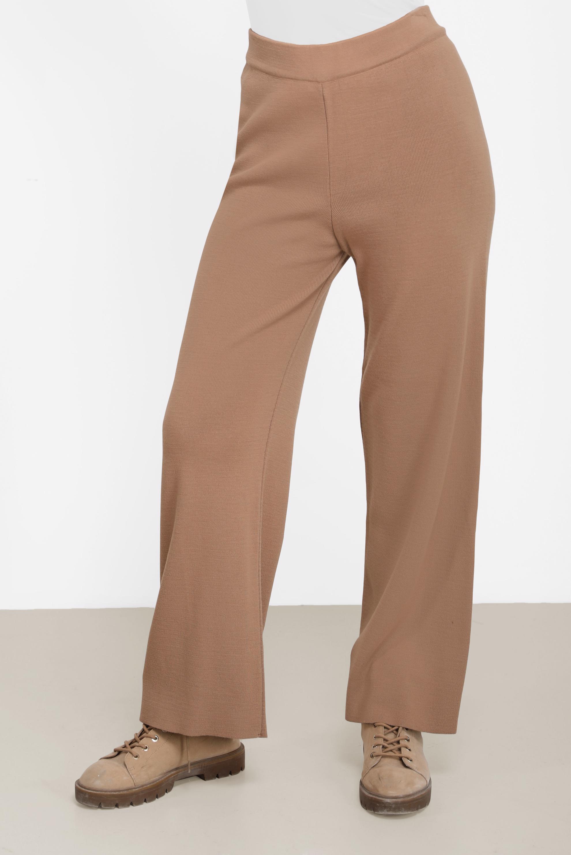 Tesettür giyim KAHVE TRİKO PANTOLON 70261 