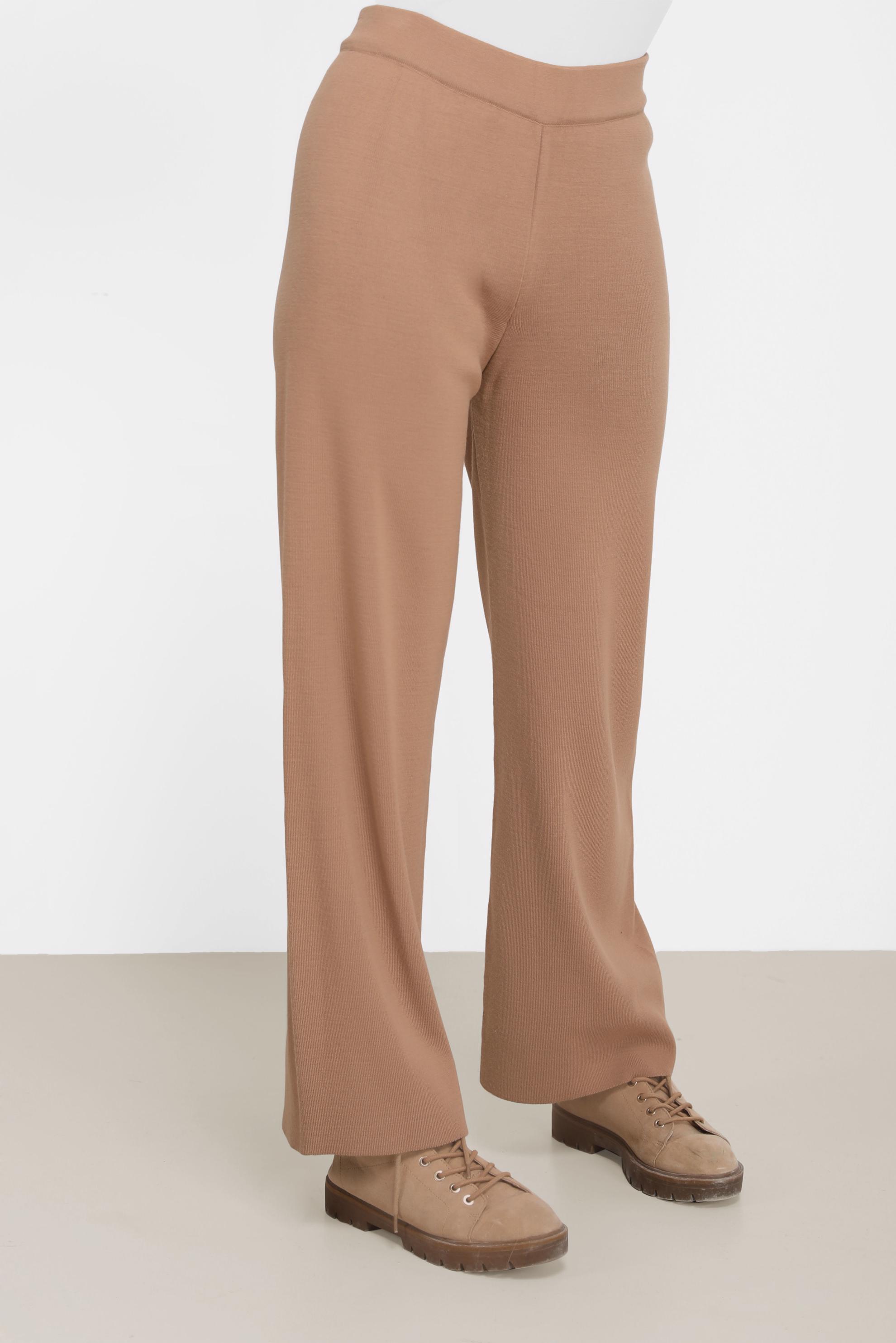 Tesettür giyim KAHVE TRİKO PANTOLON 70261 