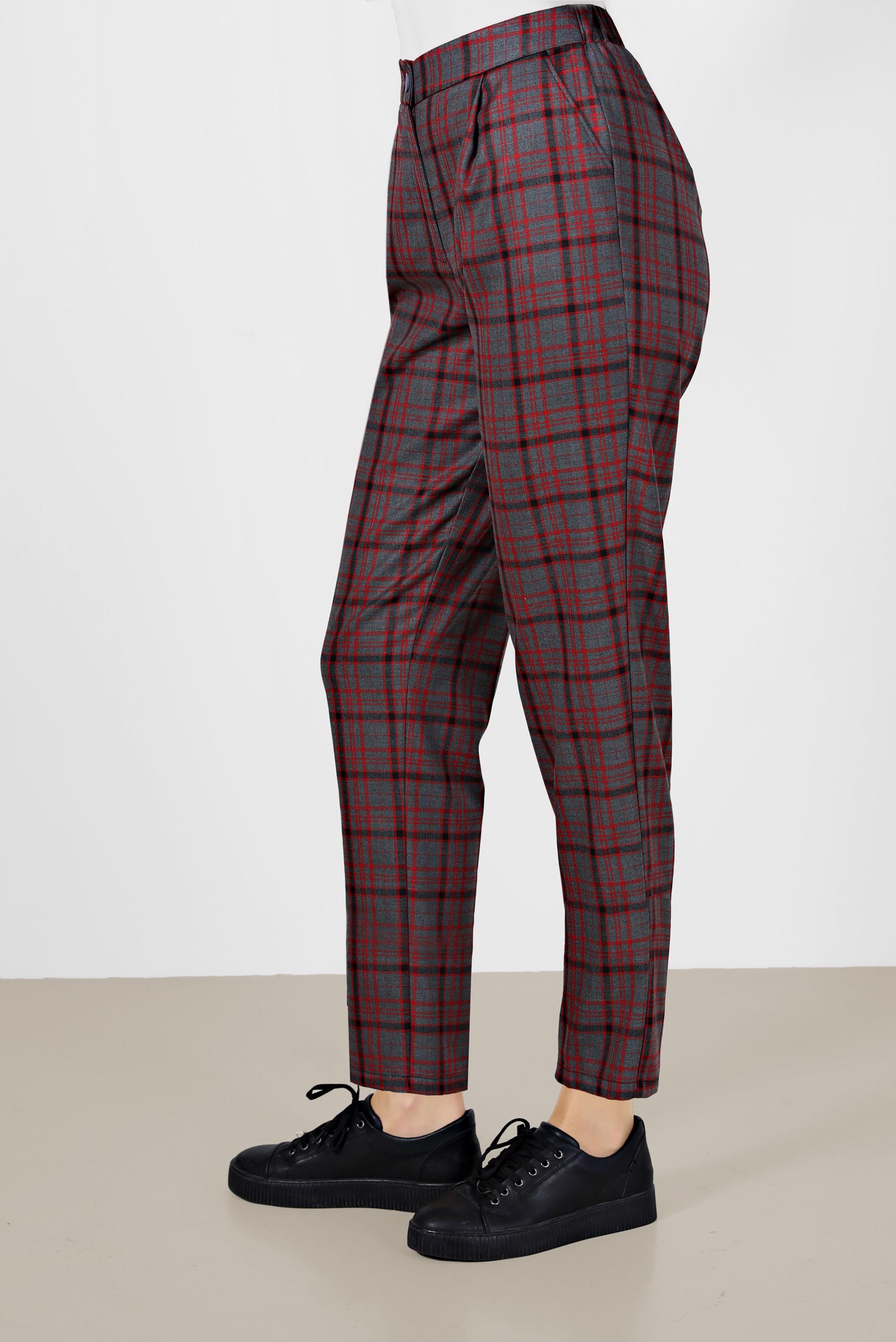 Tesettür giyim SİYAH EKOSE PANTOLON 70262 