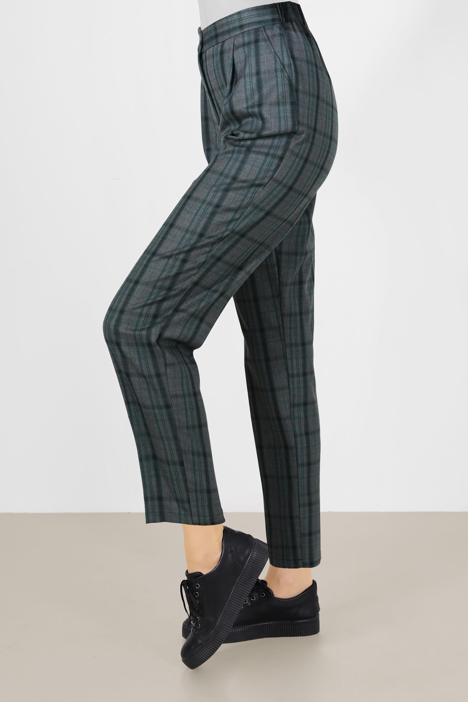 Tesettür giyim SİYAH EKOSE PANTOLON 70262 