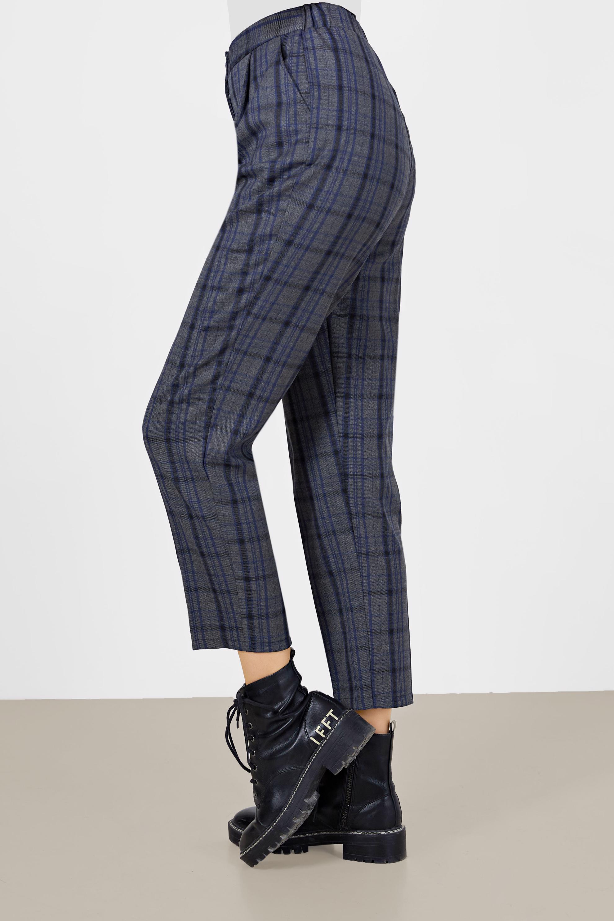 Tesettür giyim GRİ EKOSE PANTOLON 70262 