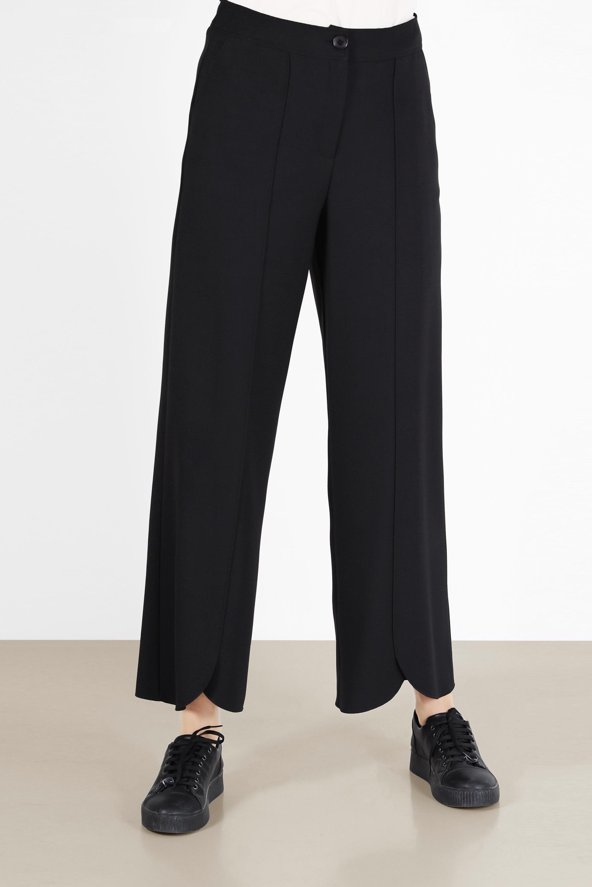 Tesettür giyim SİYAH ASİMETRİK KESİM PAÇA DETAYLI PANTOLON 70263 