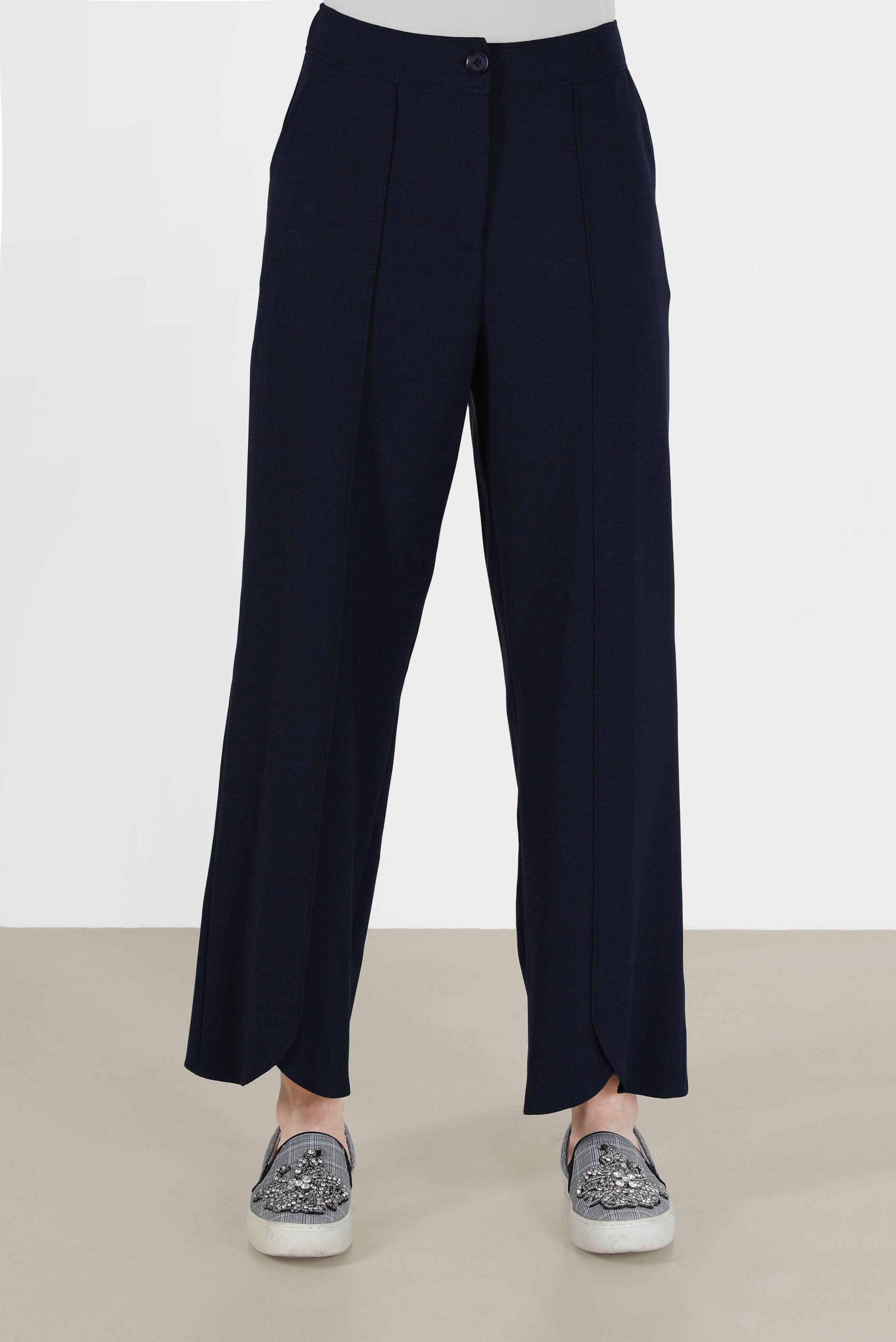 Tesettür giyim LACİVERT ASİMETRİK KESİM PAÇA DETAYLI PANTOLON 70263 