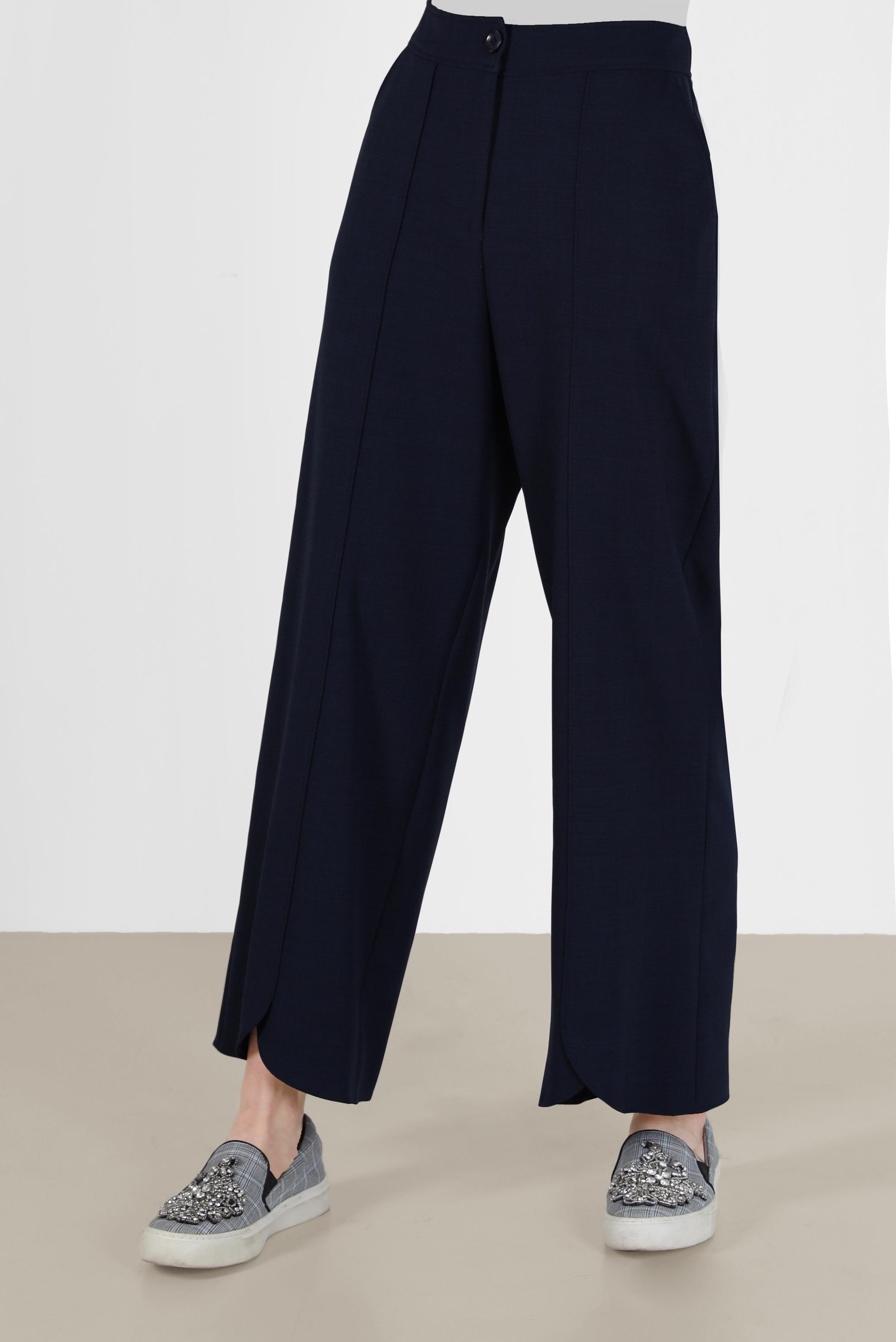 Tesettür giyim LACİVERT ASİMETRİK KESİM PAÇA DETAYLI PANTOLON 70263 