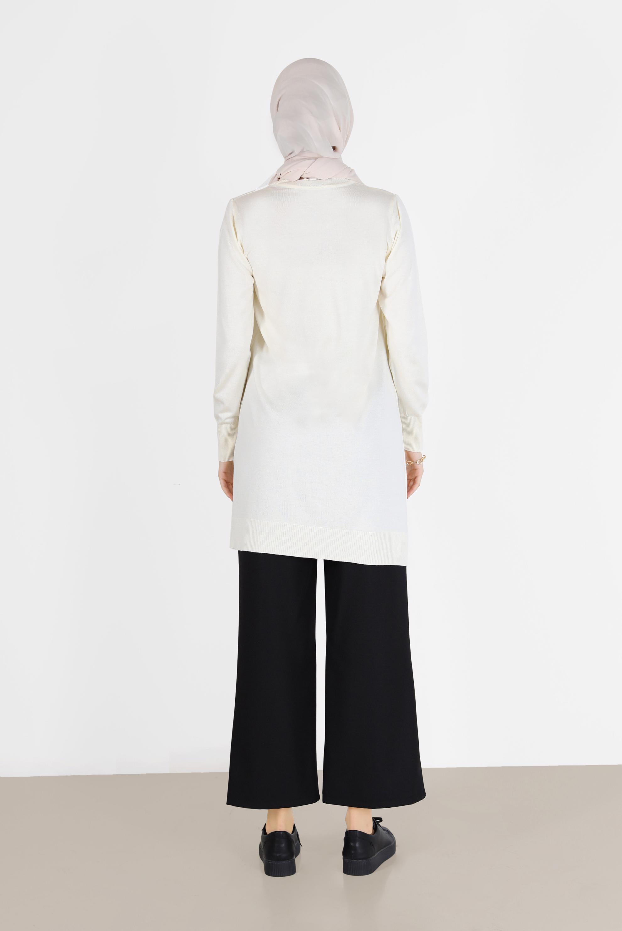 Tesettür giyim SİYAH DÜĞME DETAYLI PANTOLON 70265 