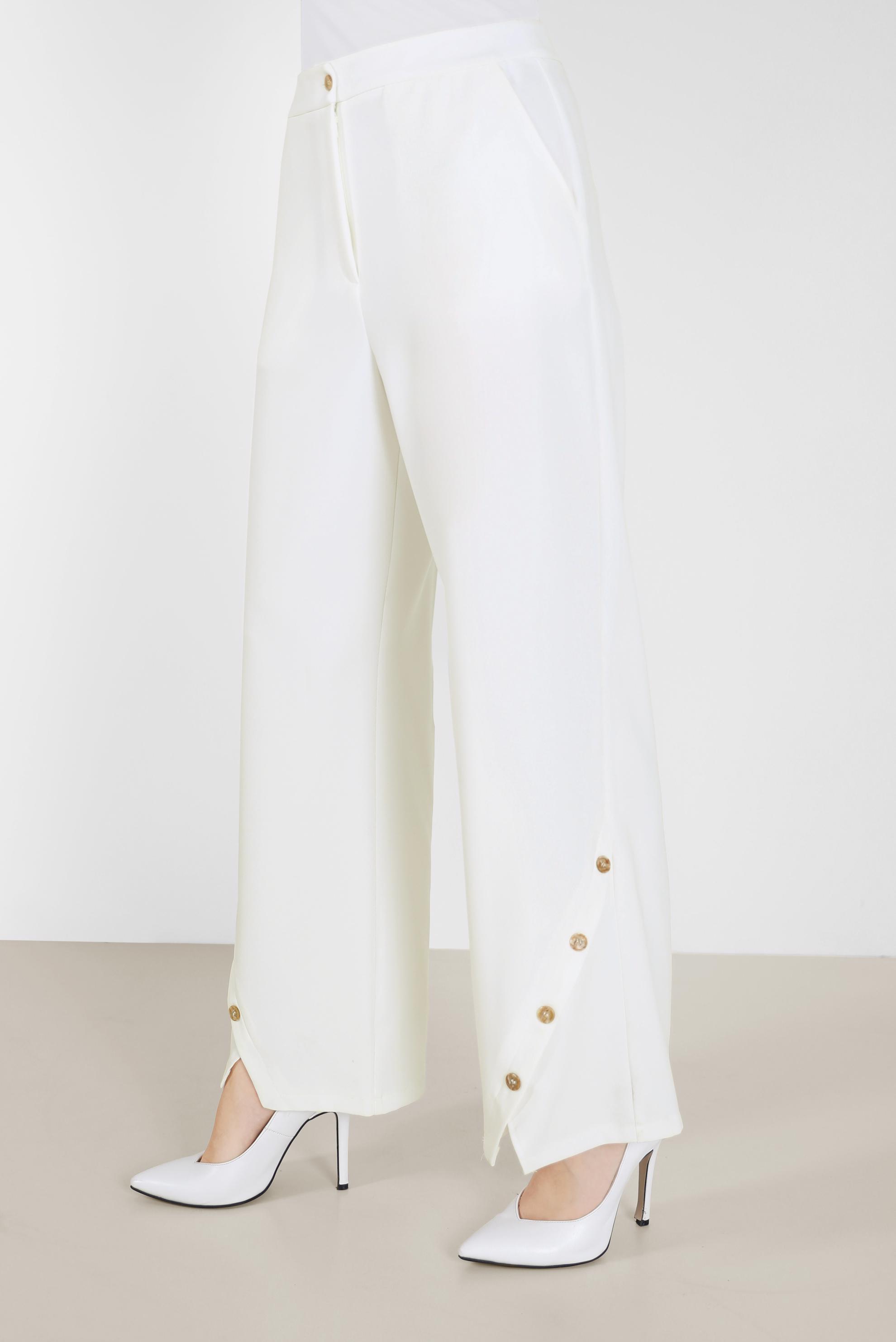 Hijab clothing WHITE BUTTON DETAIL PANTS 70265 