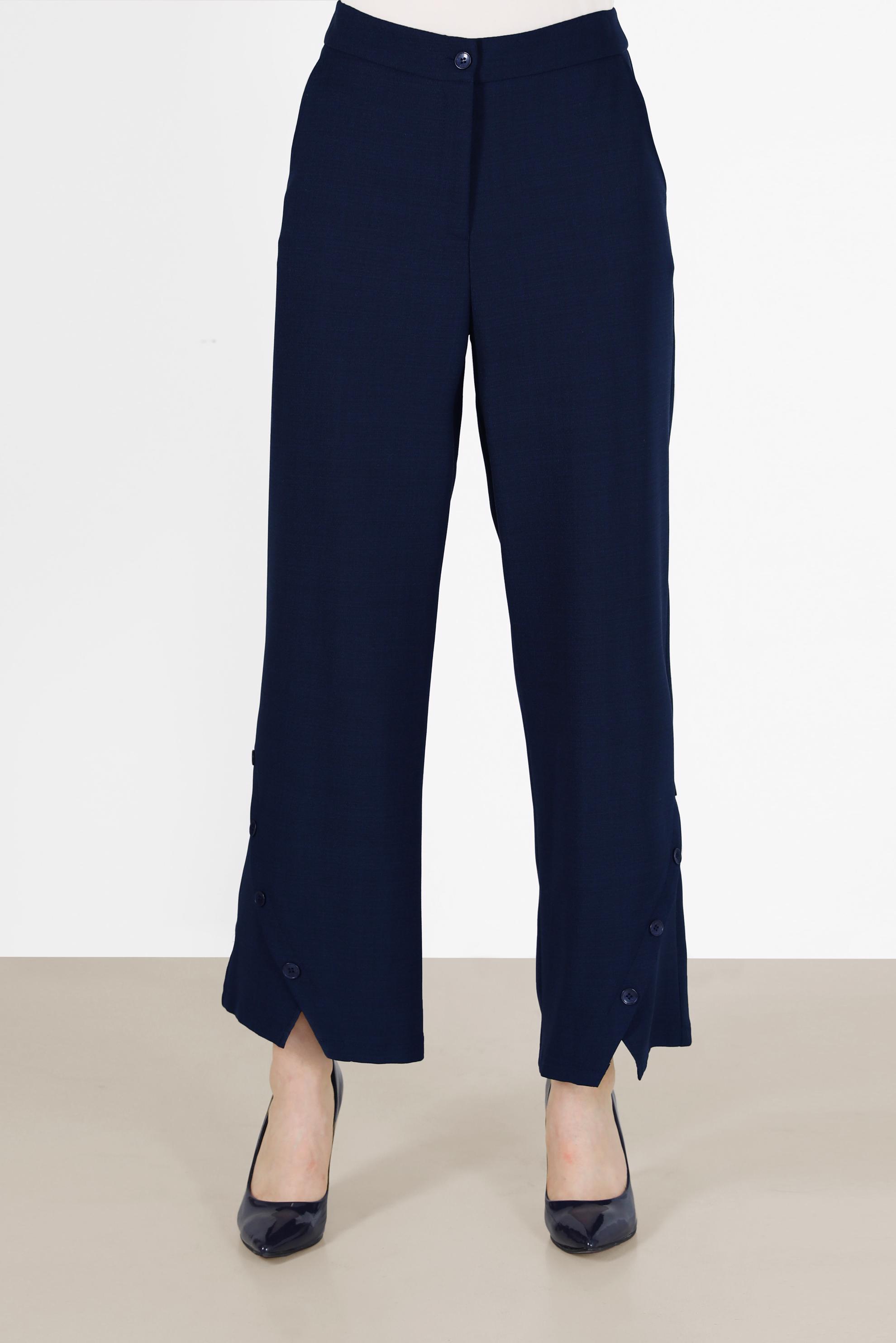Hijab clothing NAVY BLUE BUTTON DETAIL PANTS 70265 