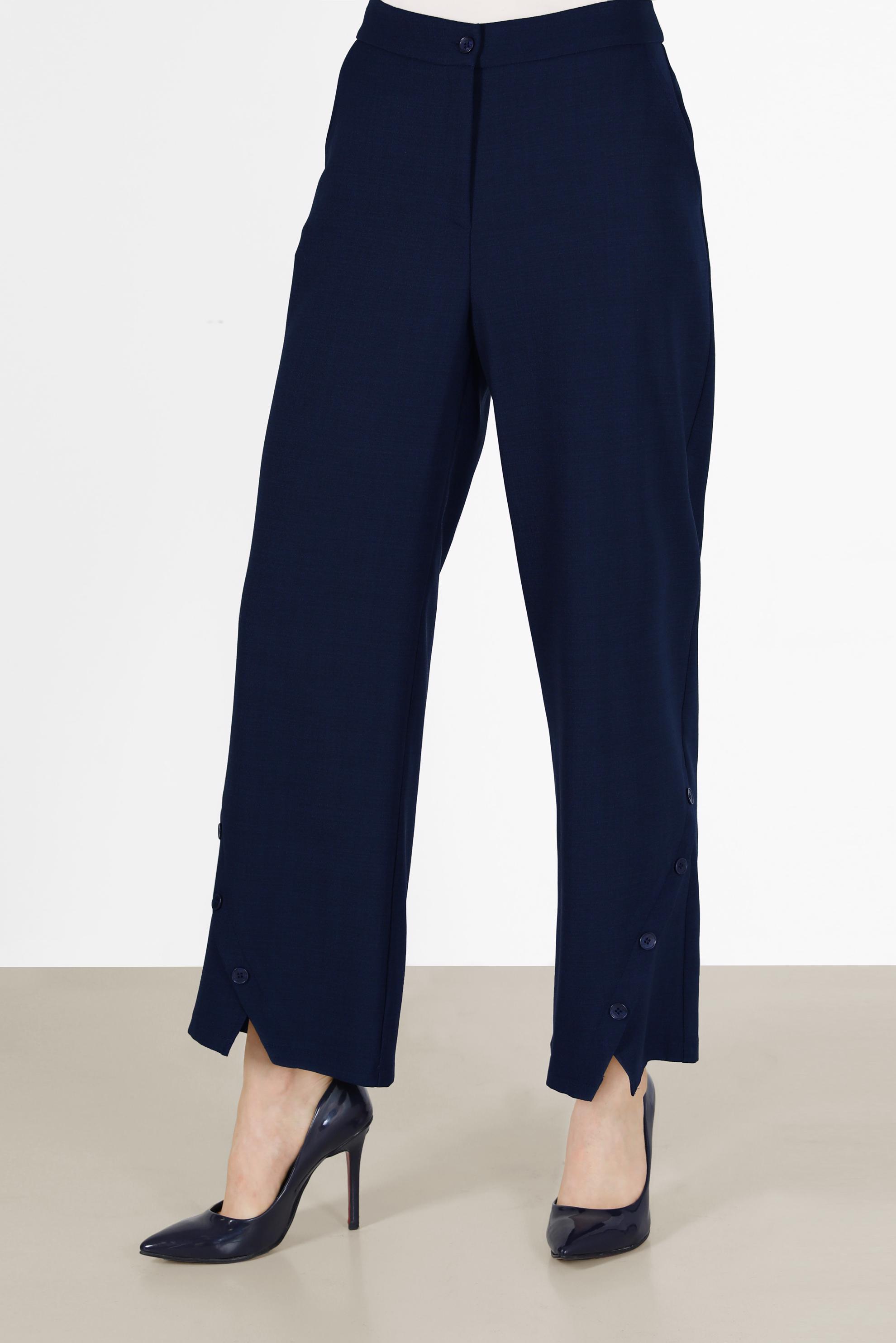 Hijab clothing NAVY BLUE BUTTON DETAIL PANTS 70265 