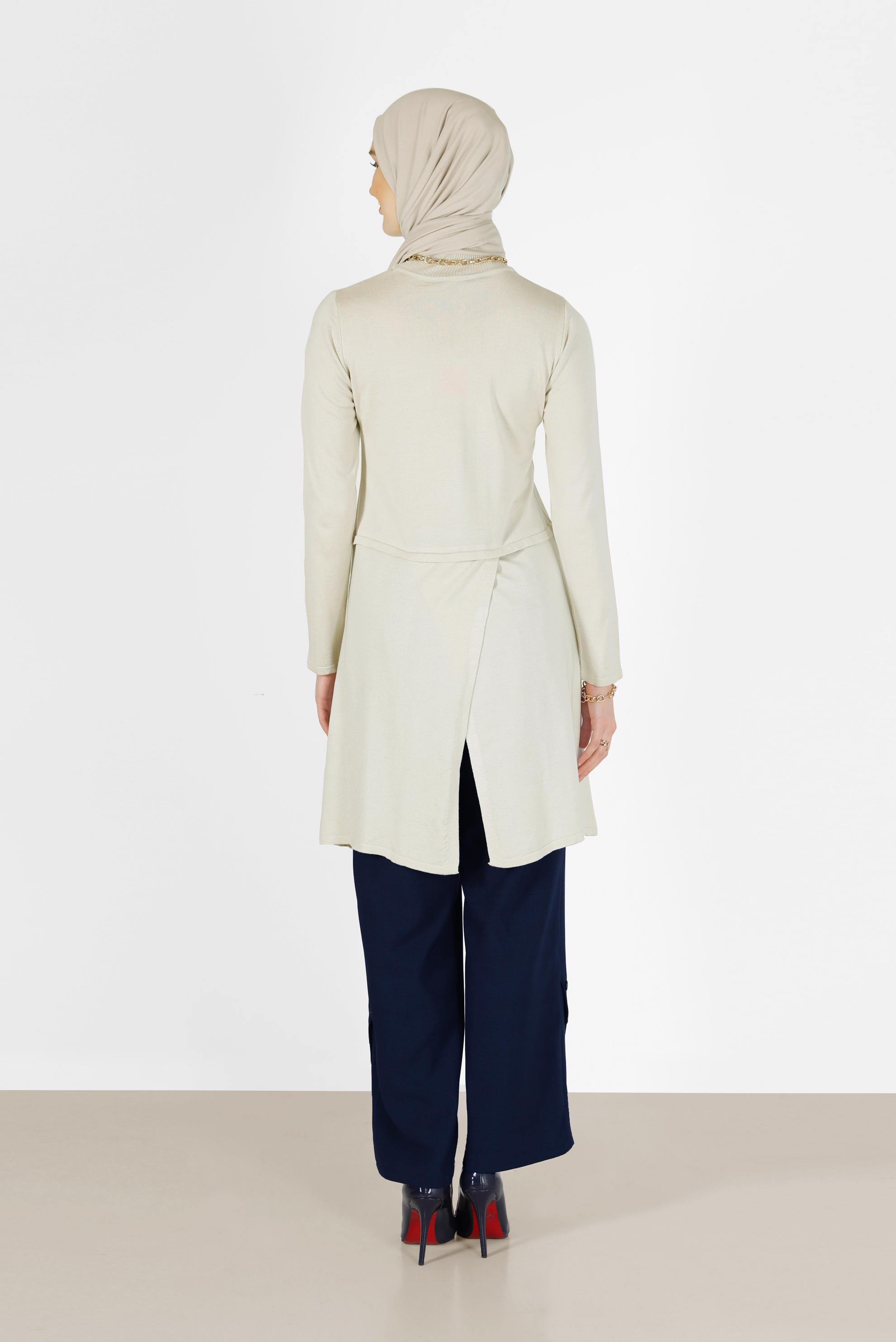 Hijab clothing NAVY BLUE BUTTON DETAIL PANTS 70265 