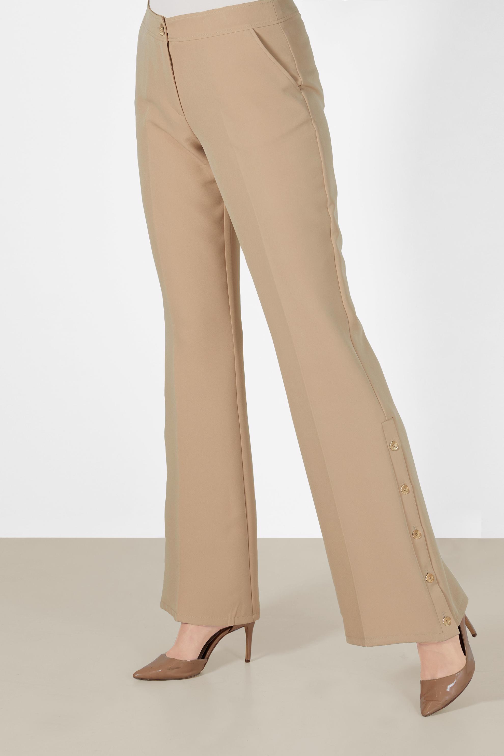 Tesettür giyim BEJ DÜĞME DETAYLI PANTOLON 70266 