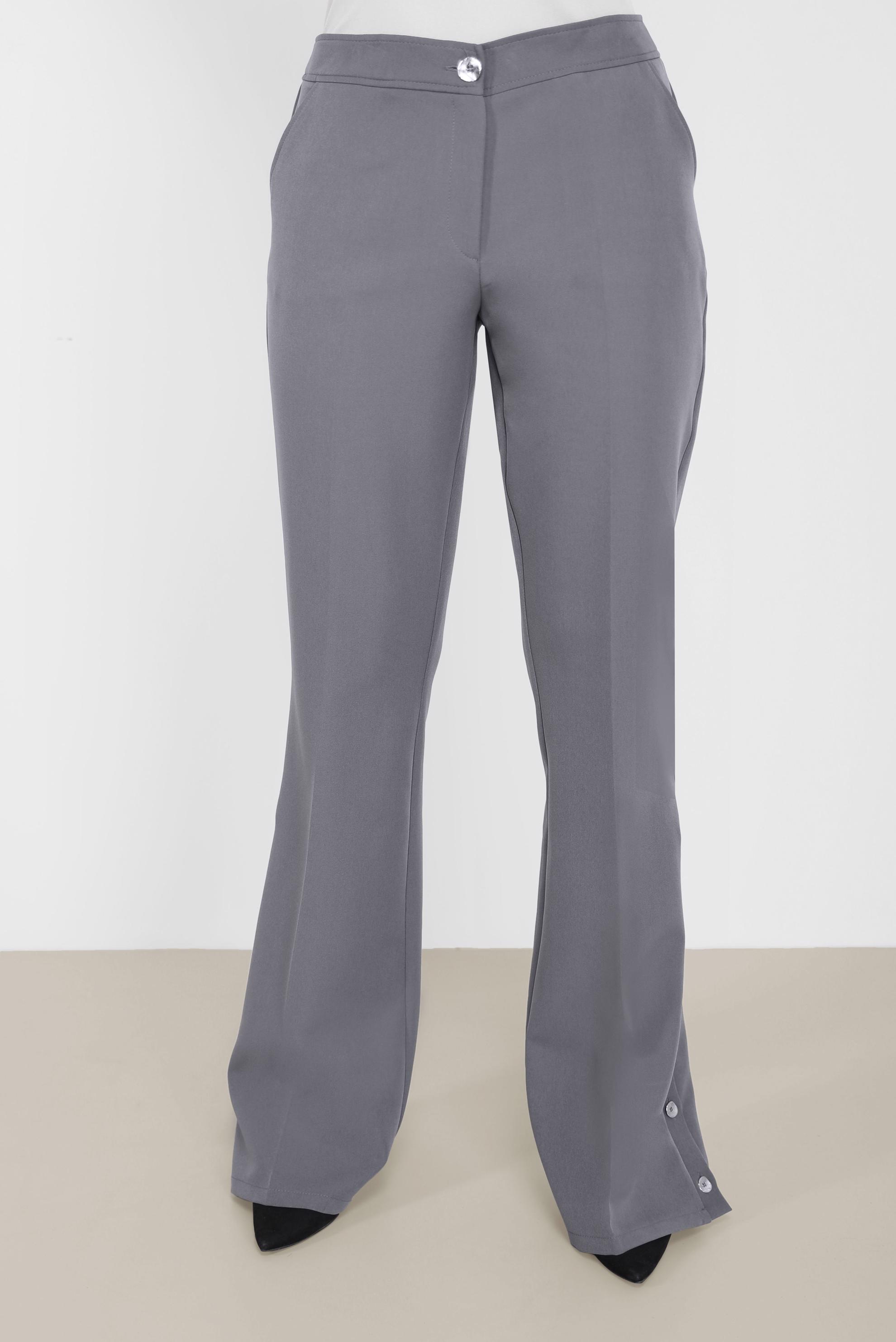 Tesettür giyim GRİ DÜĞME DETAYLI PANTOLON 70266 