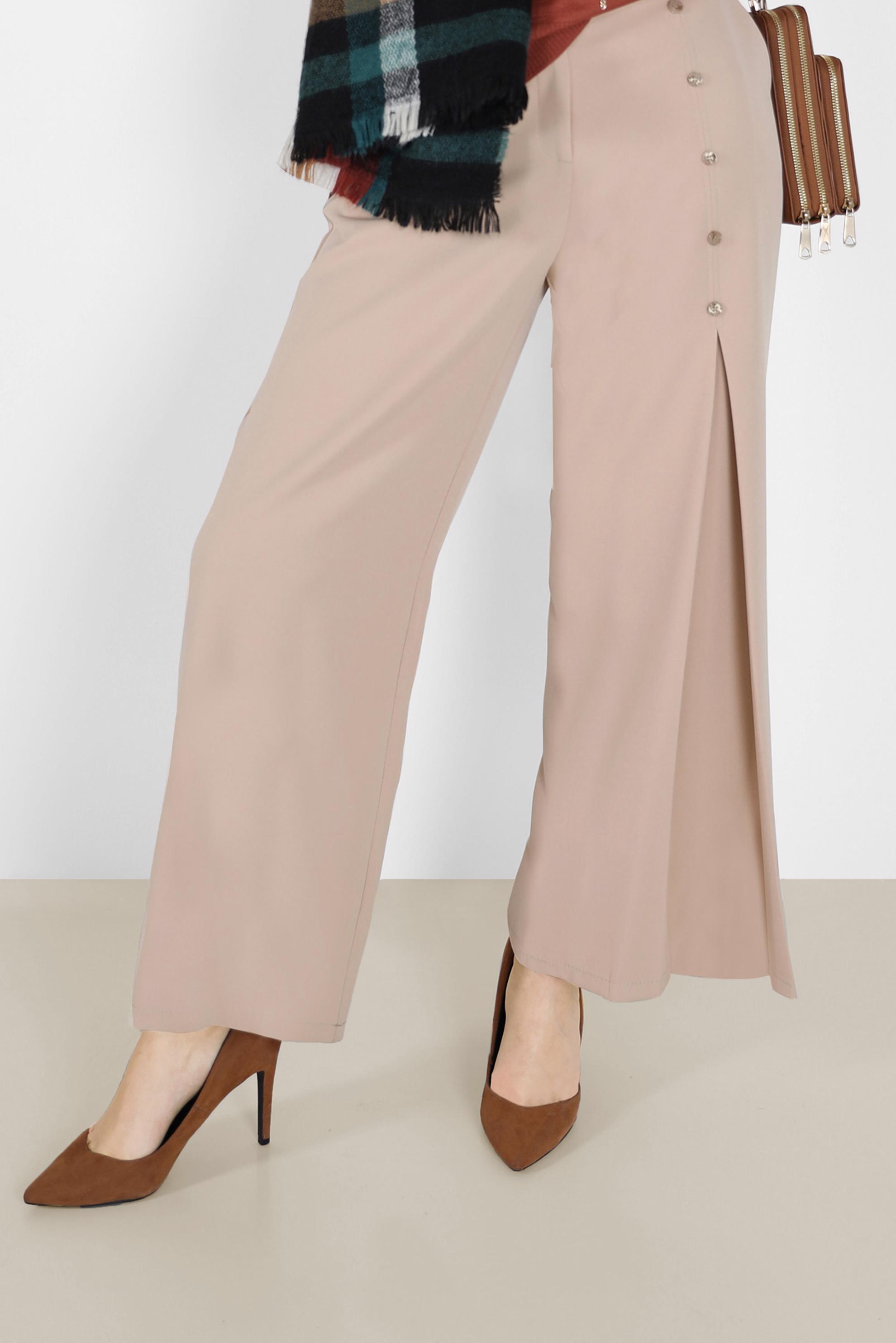 Vêtements hijab BEIGE PANTALON PALAZZO À BOUTONS 70267