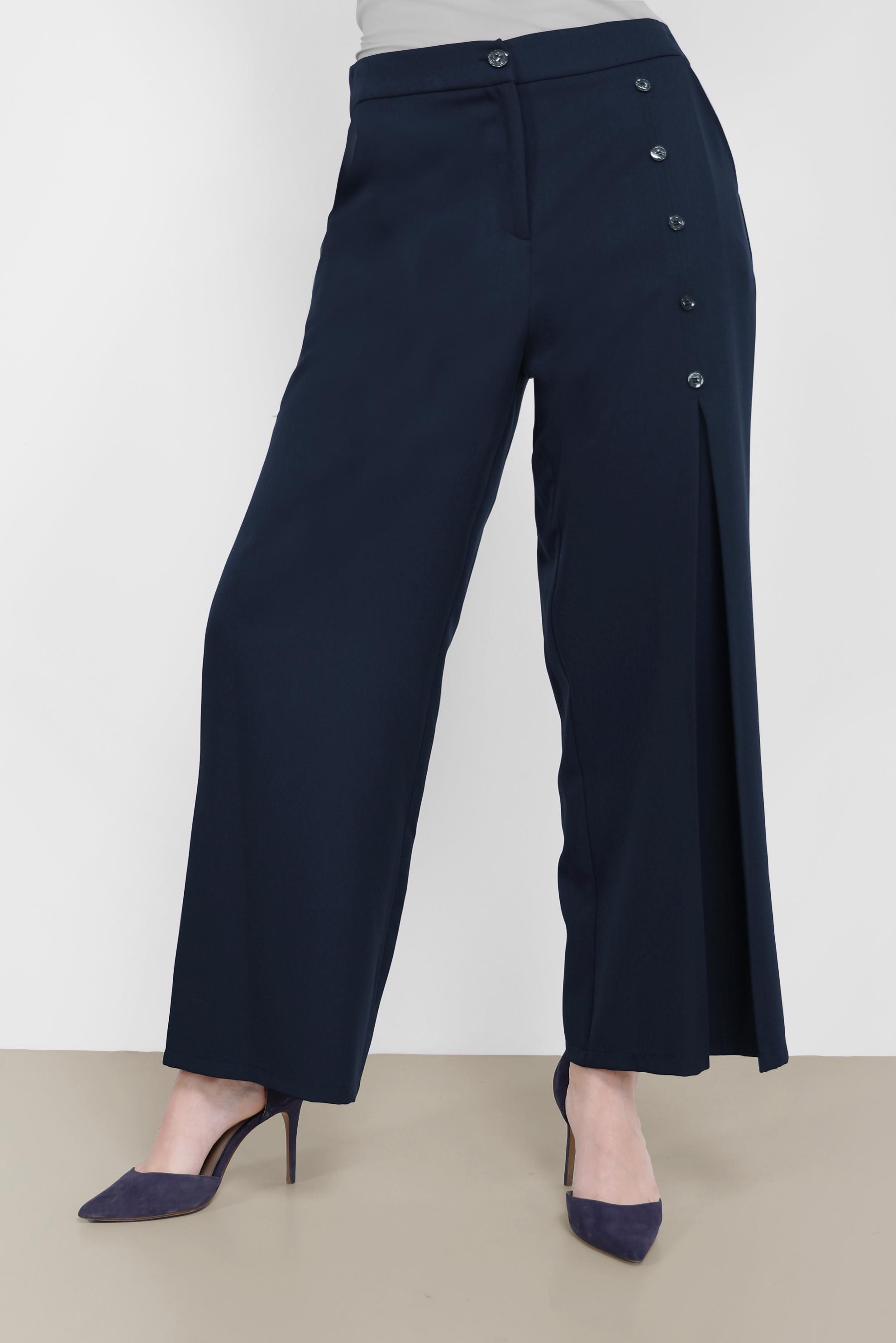 Hijab clothing NAVY BLUE BUTTON DETAIL PALAZZO PANTS 70267 
