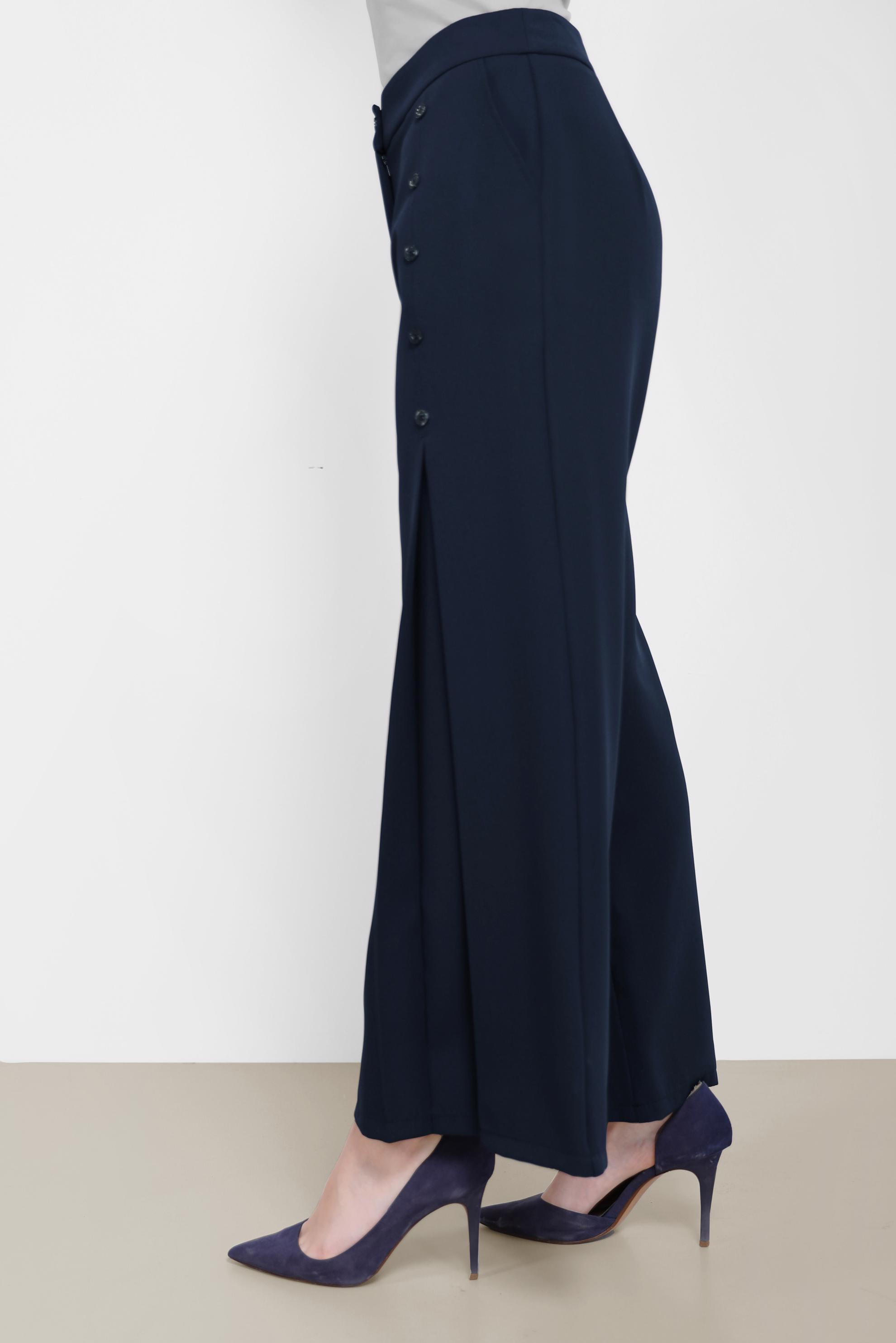 Hijab clothing NAVY BLUE BUTTON DETAIL PALAZZO PANTS 70267 