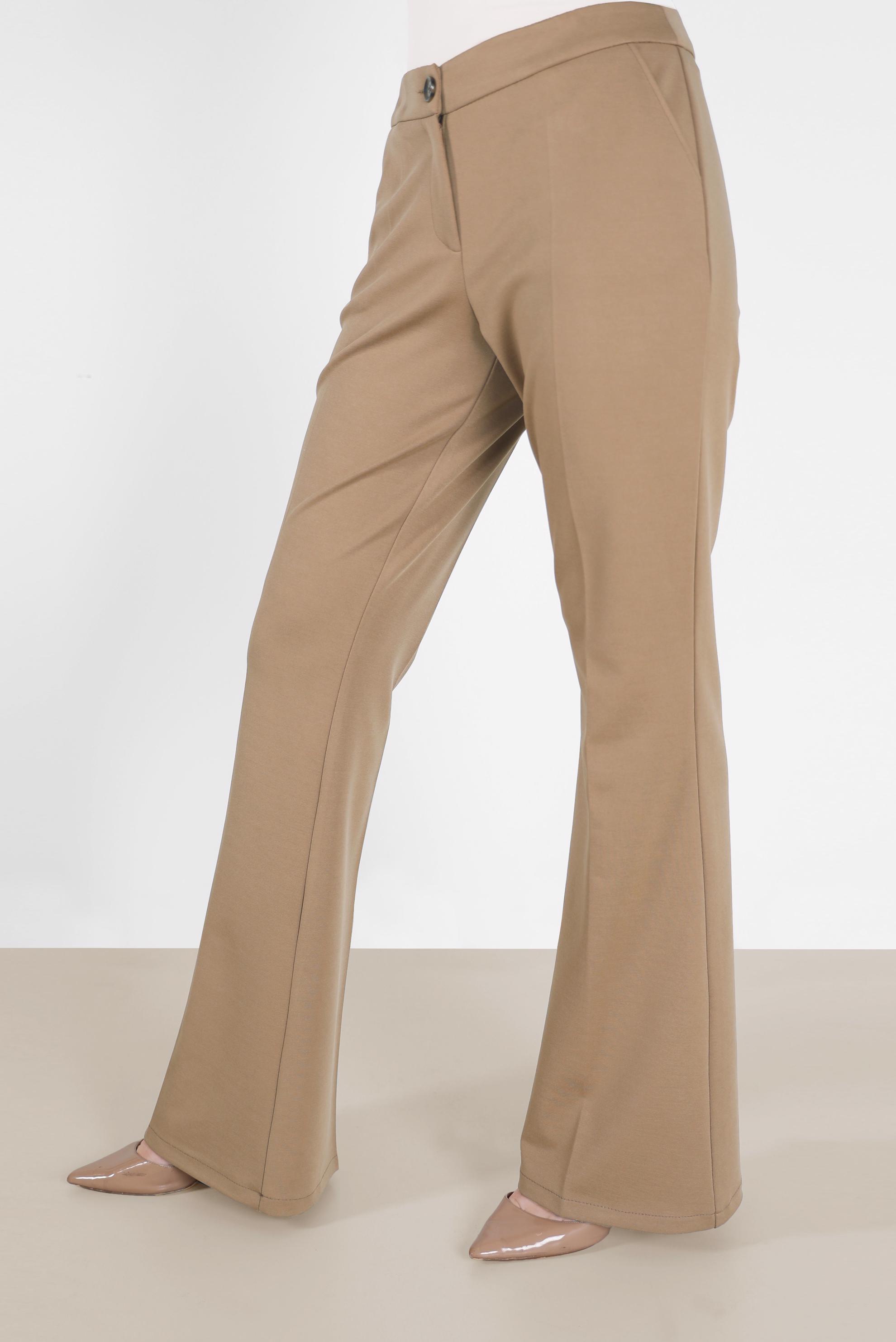 Tesettür giyim BEJ İSPANYOL PAÇA PANTOLON 70268 