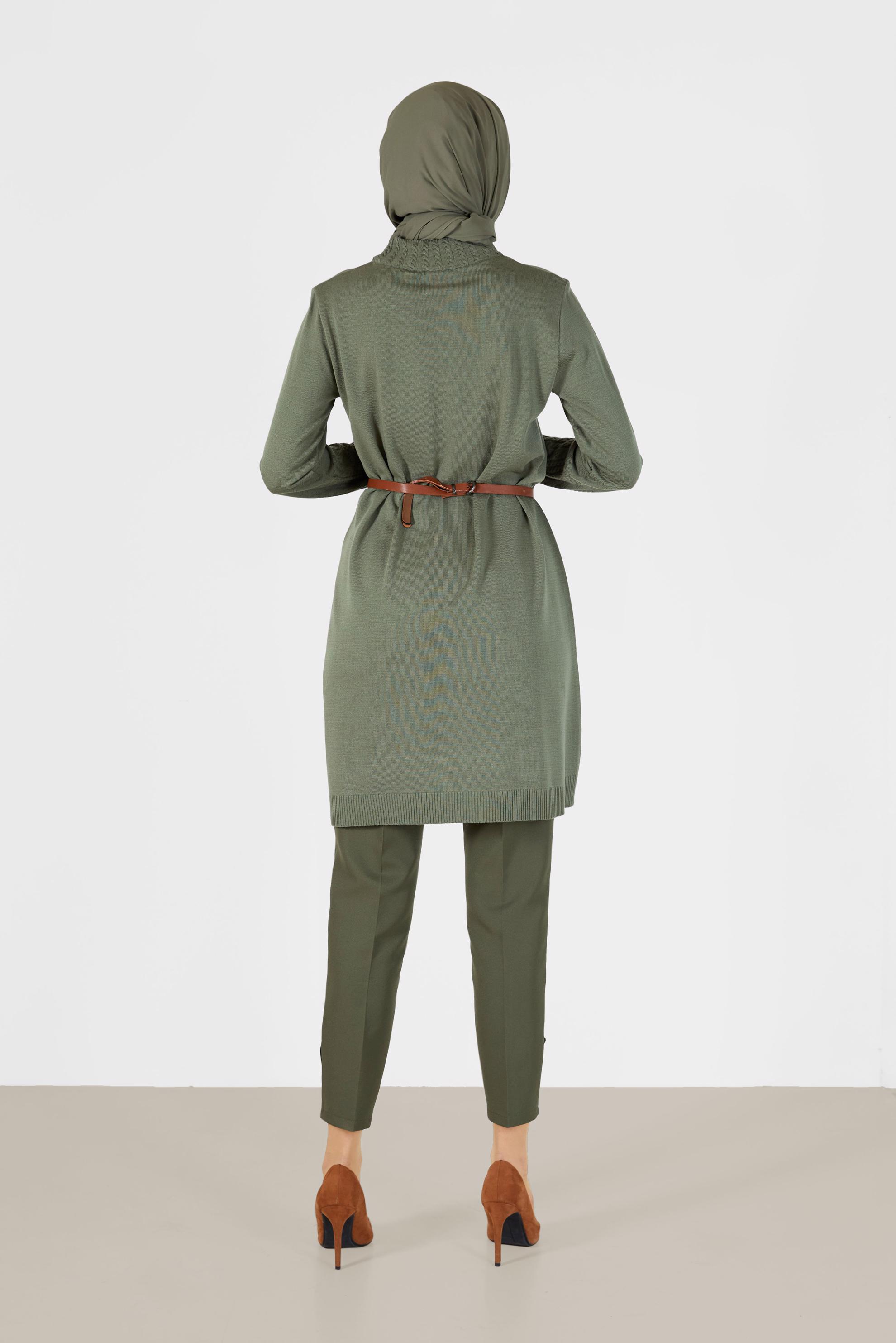 Tesettür giyim HAKİ DÜĞME DETAYLI PANTOLON 70269 