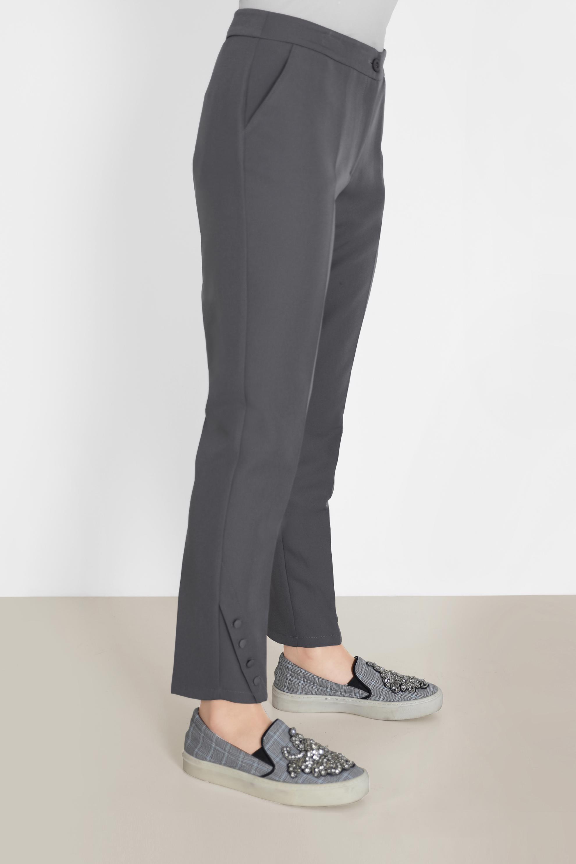Tesettür giyim GRİ DÜĞME DETAYLI PANTOLON 70269 