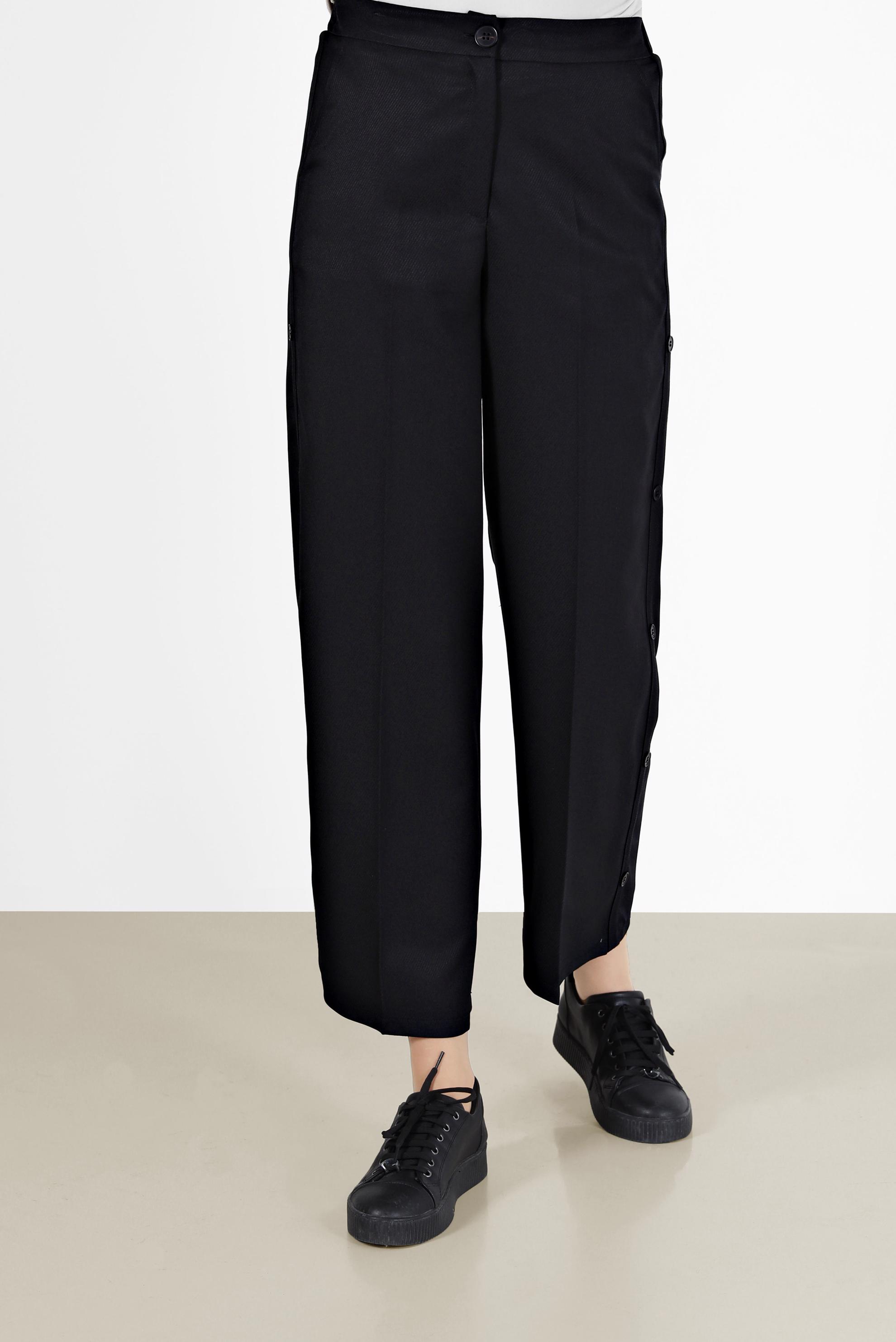 Tesettür giyim SİYAH YANDAN DÜĞMELİ PANTOLON 70270 