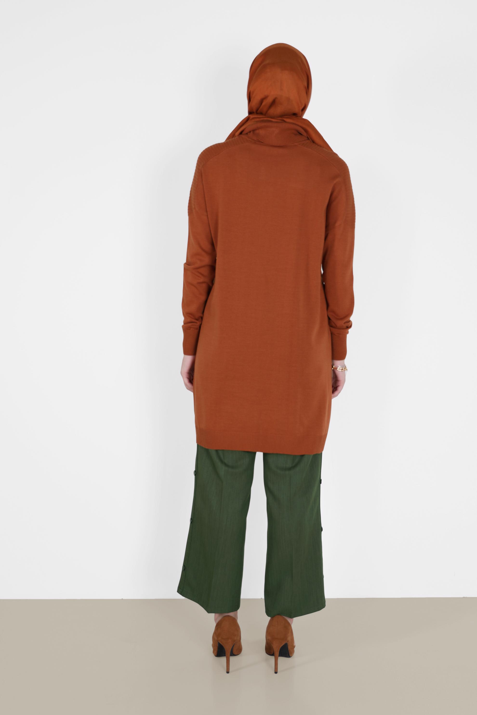 Tesettür giyim HAKİ YANDAN DÜĞMELİ PANTOLON 70270 