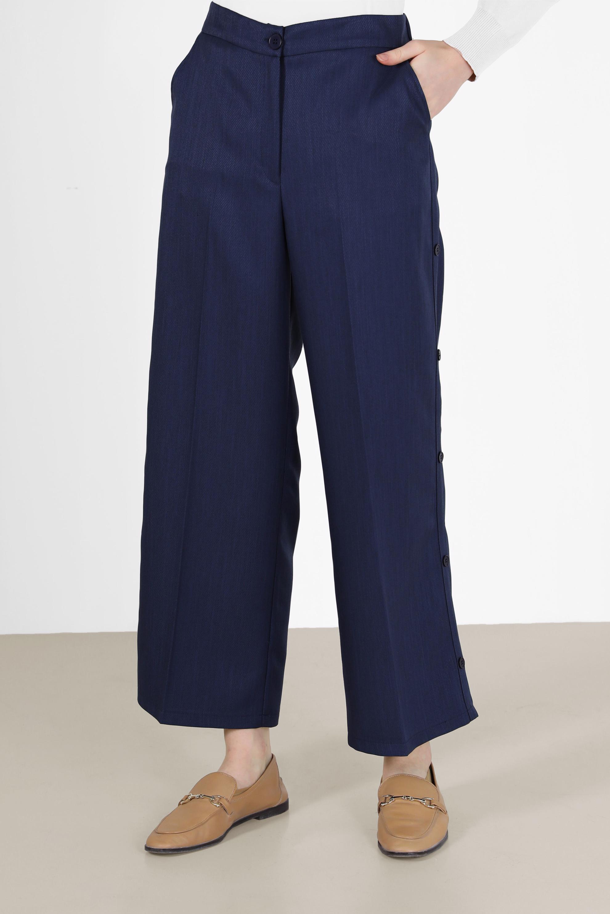 Hijab clothing NAVY BLUE BUTTON DETAIL PANTS 70270 