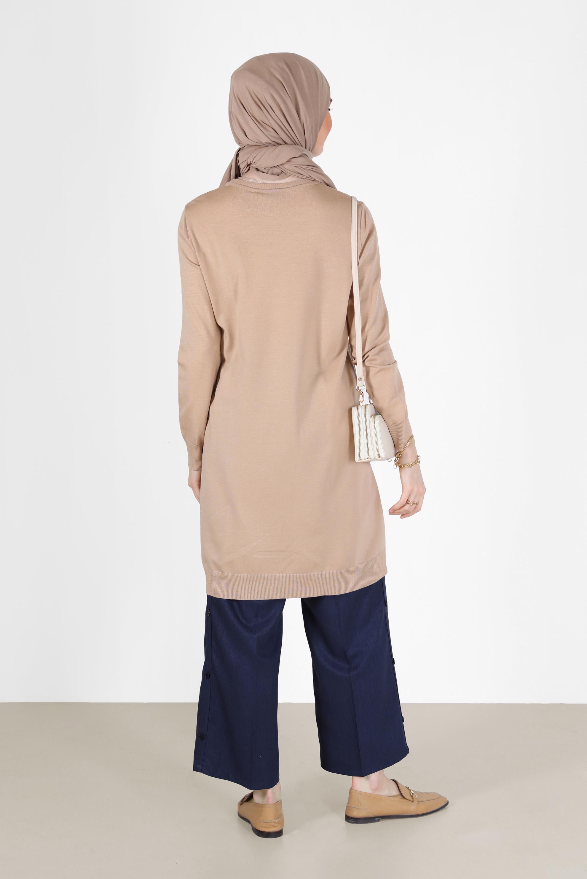 Hijab clothing NAVY BLUE BUTTON DETAIL PANTS 70270 