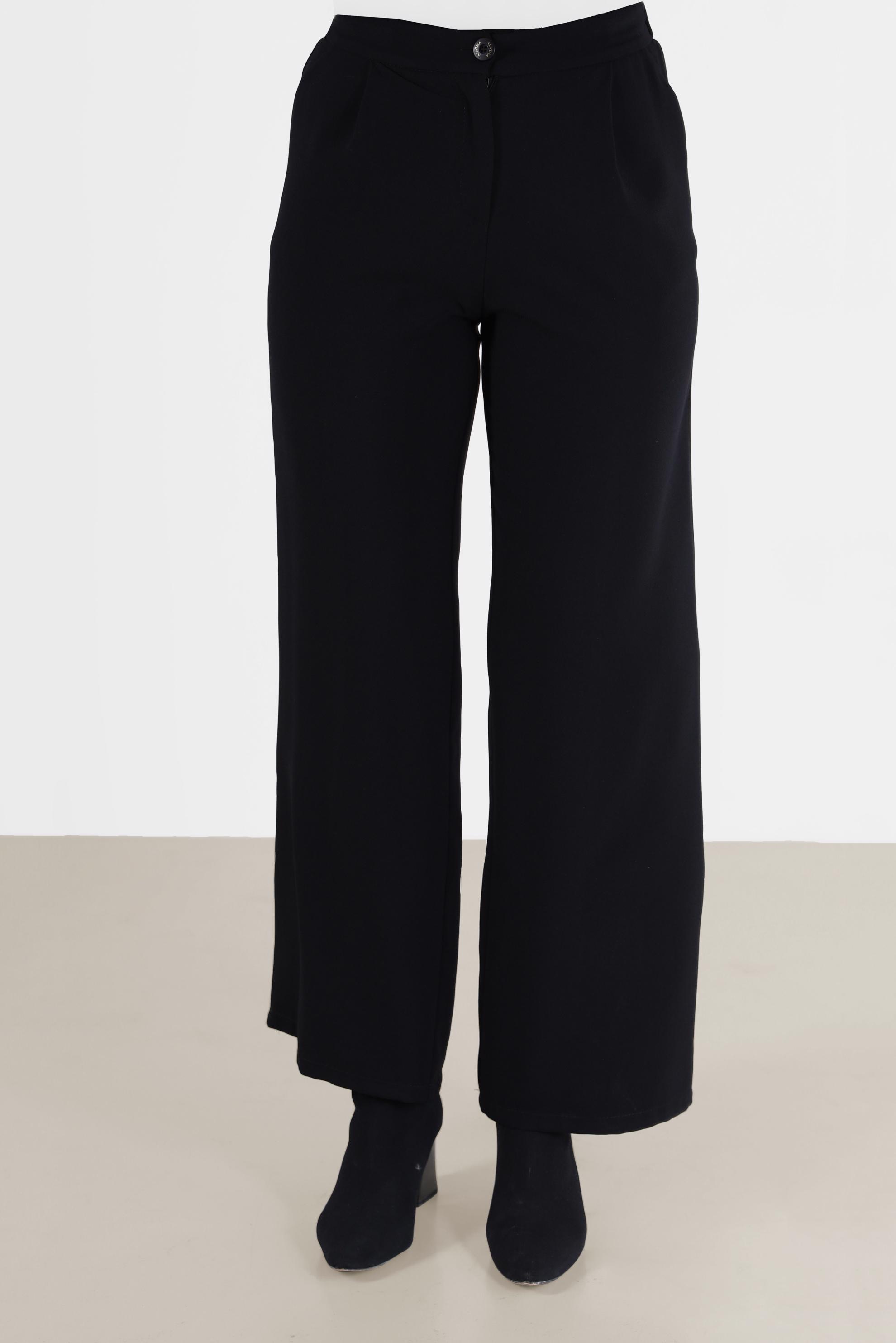 Tesettür giyim SİYAH GENİŞ KESİM PANTOLON 70272 