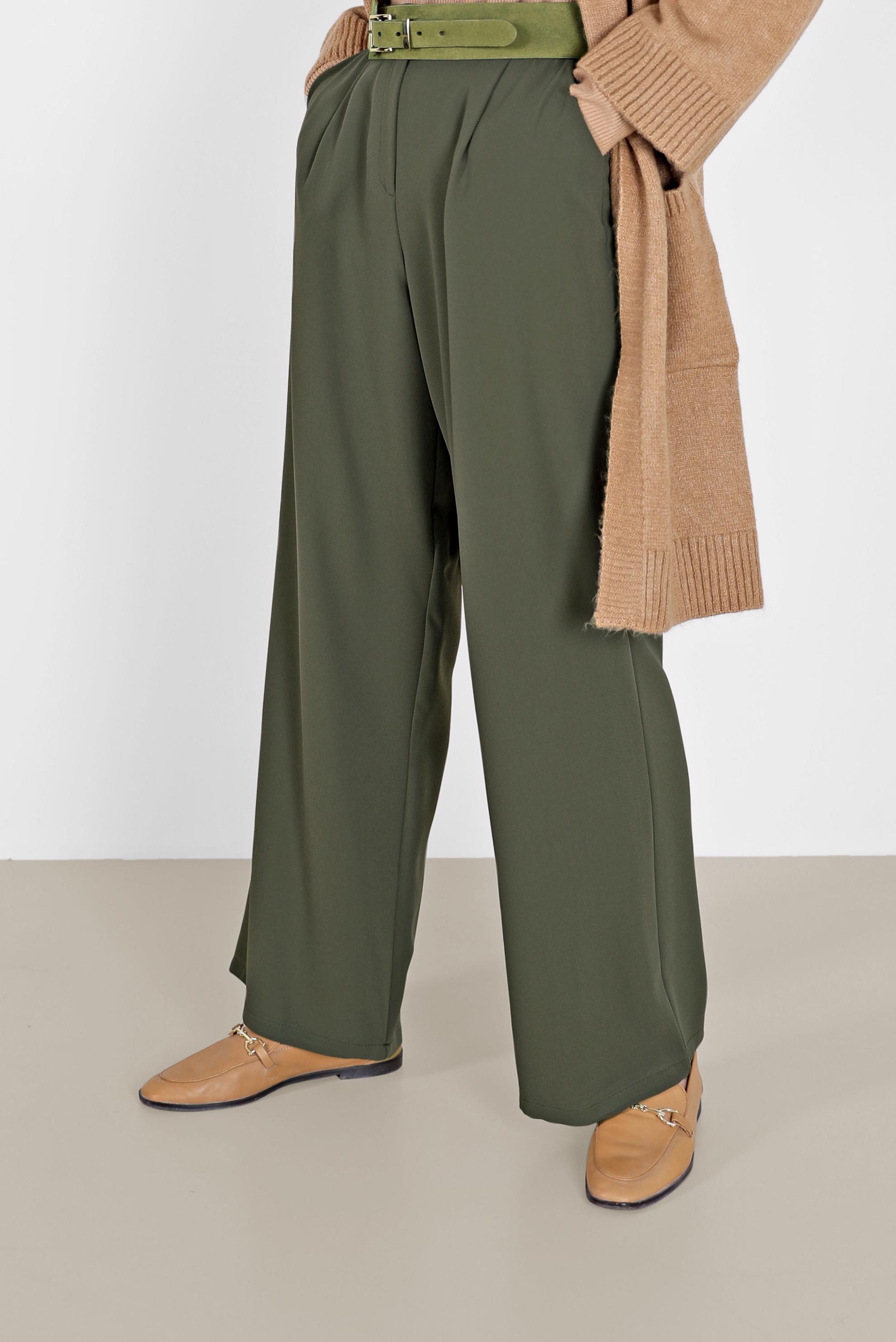 Tesettür giyim HAKİ GENİŞ KESİM PANTOLON 70272 