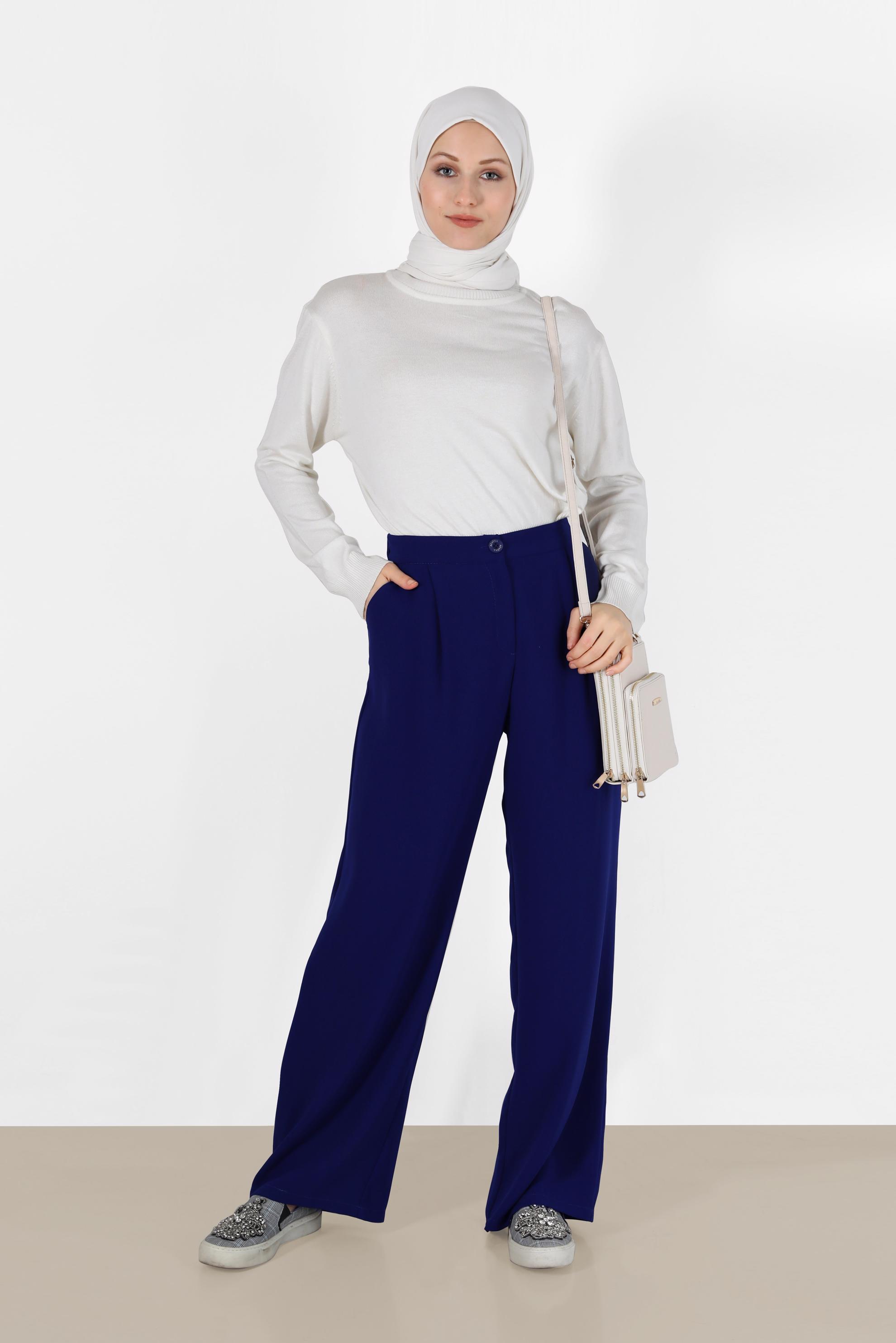 Tesettür giyim LACİVERT GENİŞ KESİM PANTOLON 70272 