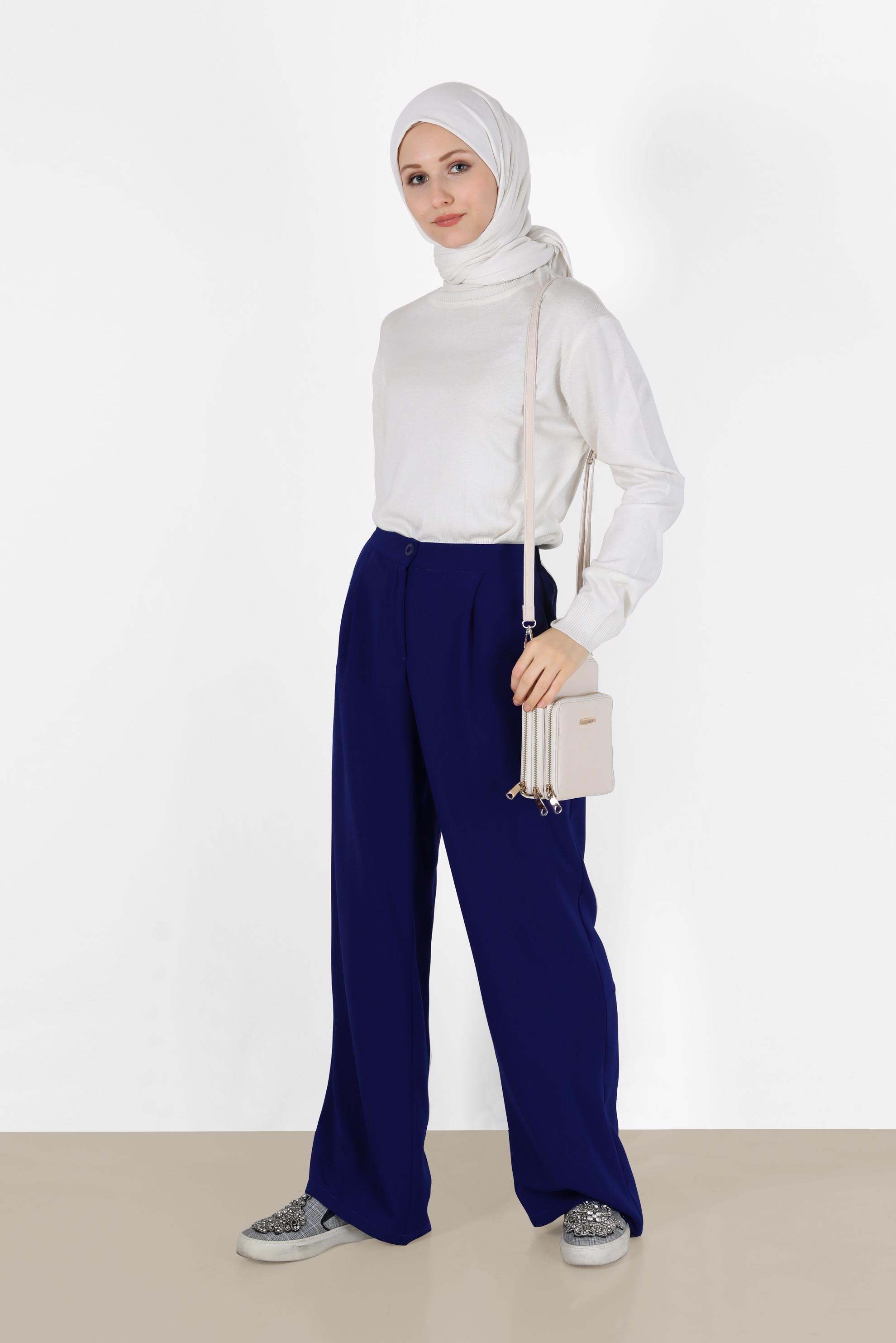 Tesettür giyim LACİVERT GENİŞ KESİM PANTOLON 70272 