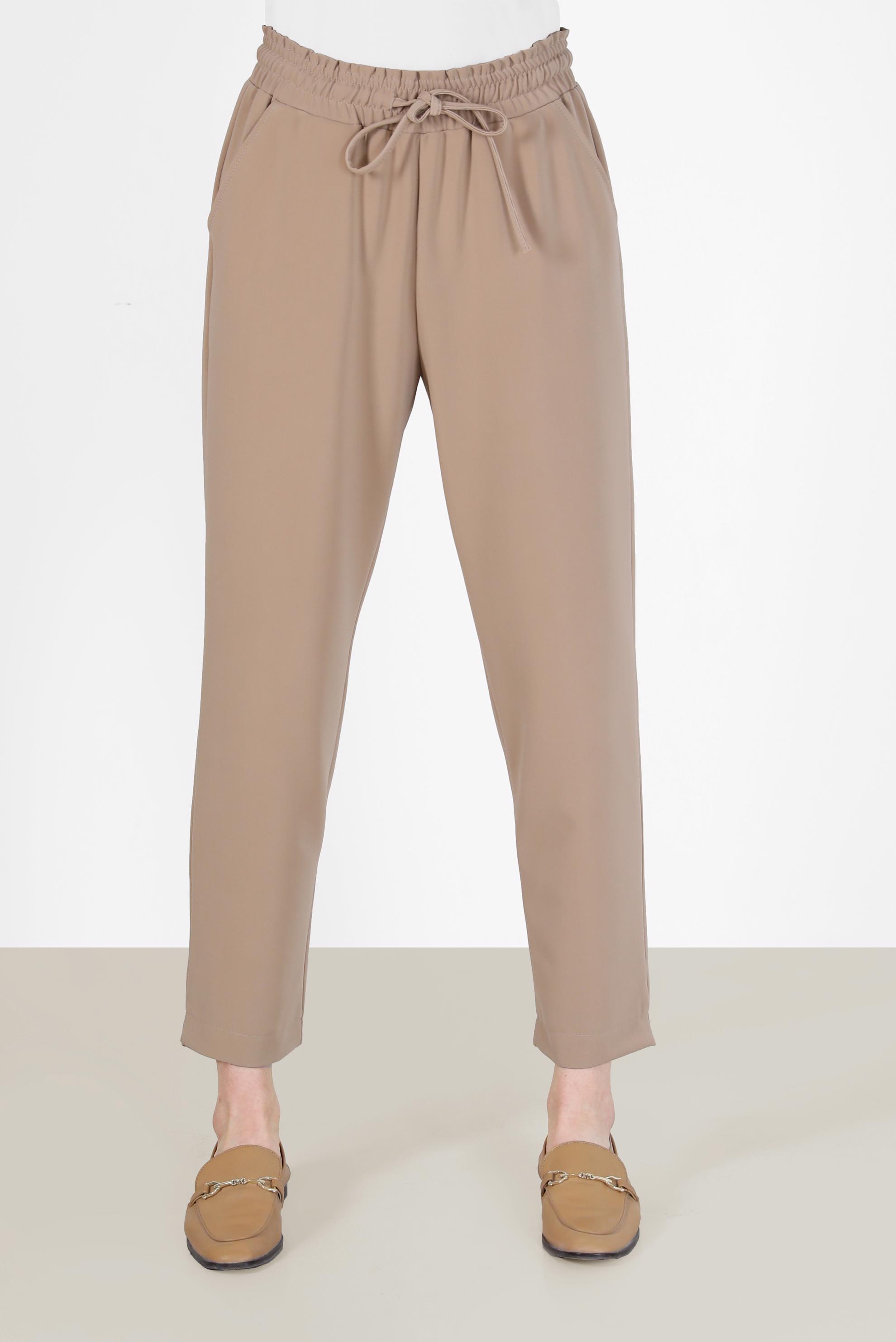 Hijab clothing BEIGE  ELASTIC WAIST TROUSERS 70275 