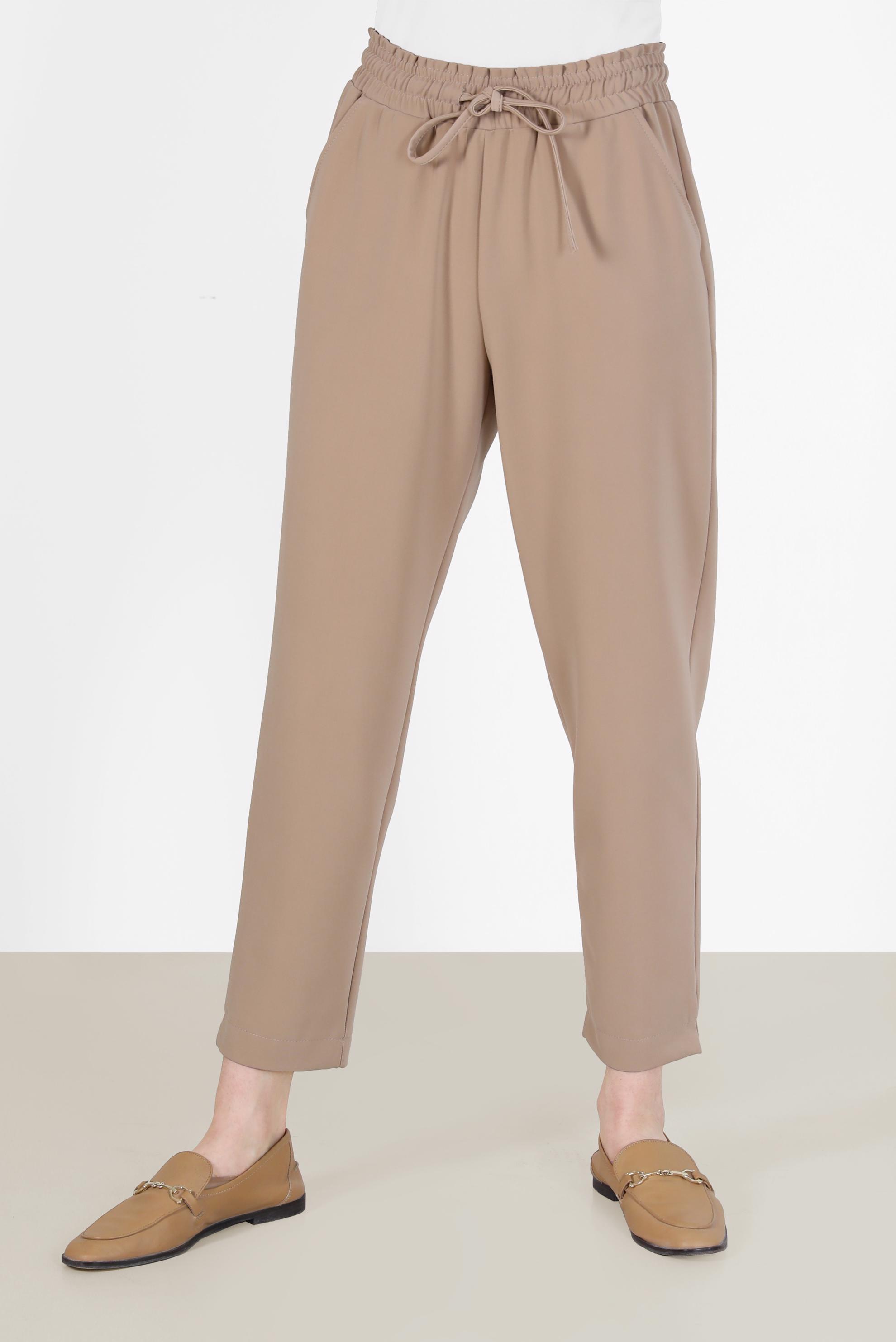 Hijab clothing BEIGE  ELASTIC WAIST TROUSERS 70275 