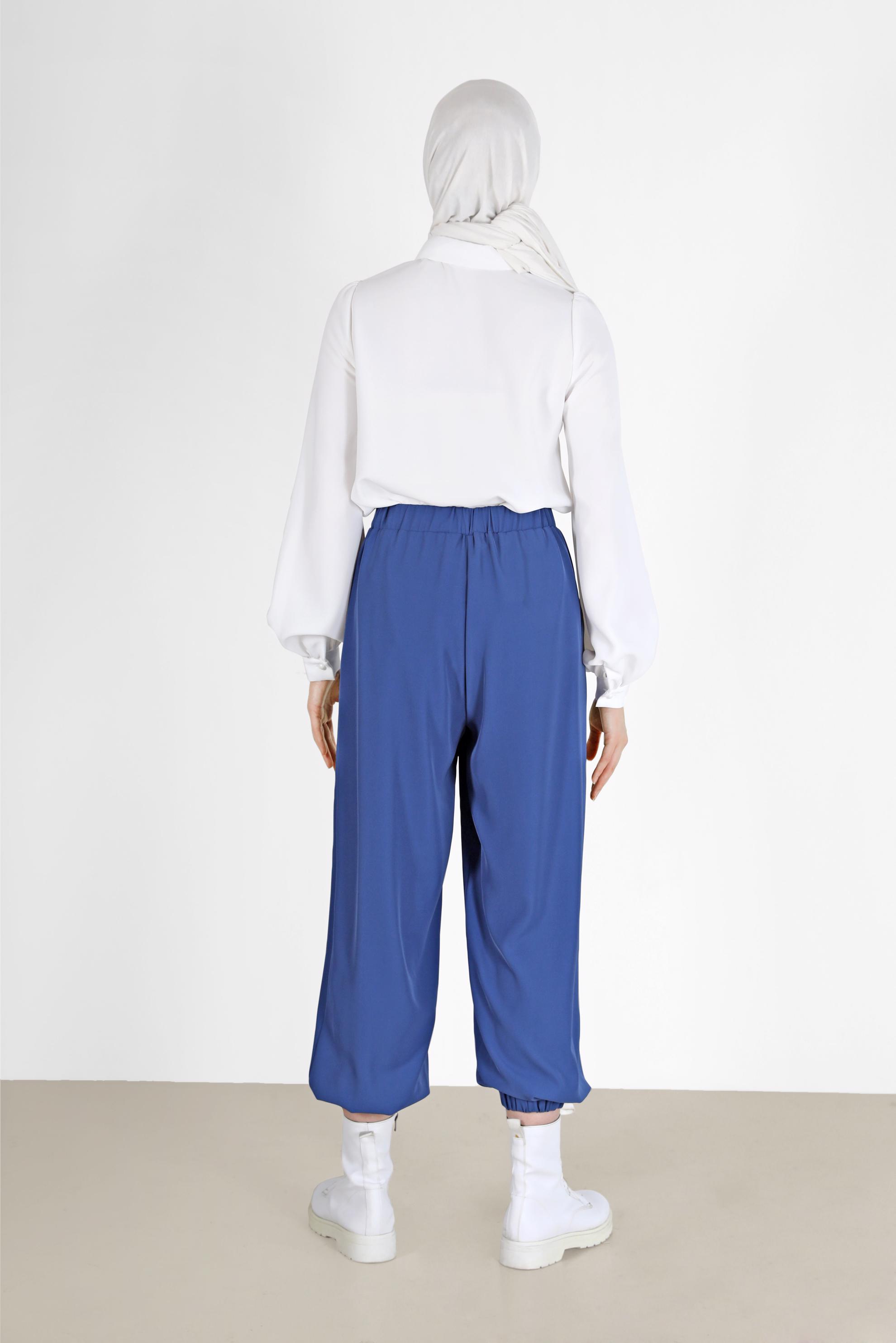 Tesettür giyim LACİVERT BİLEKLERİ LASTİKLİ PANTOLON 70276 