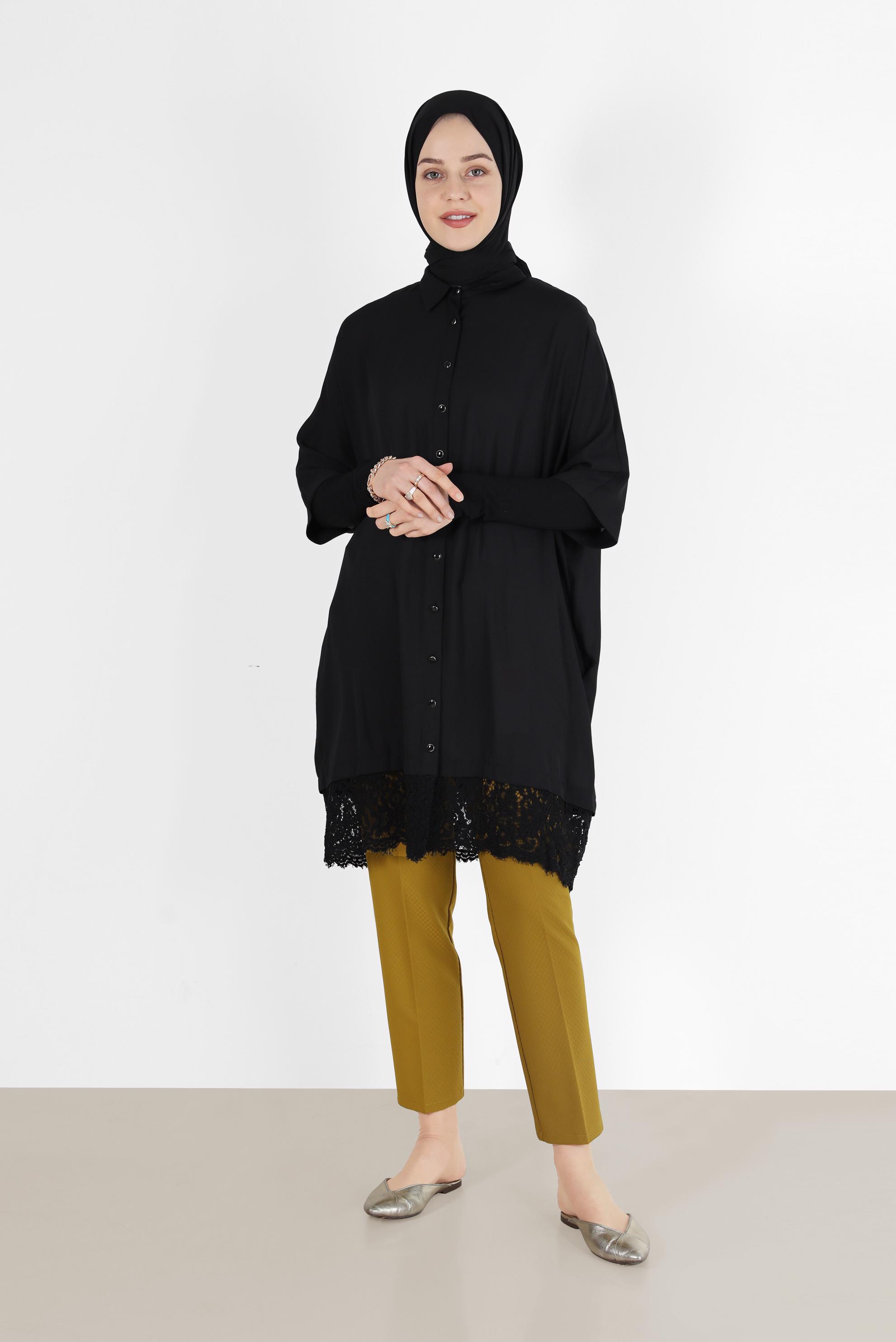 Tesettür giyim SARI BÜYÜK BEDEN PANTOLON 70278 