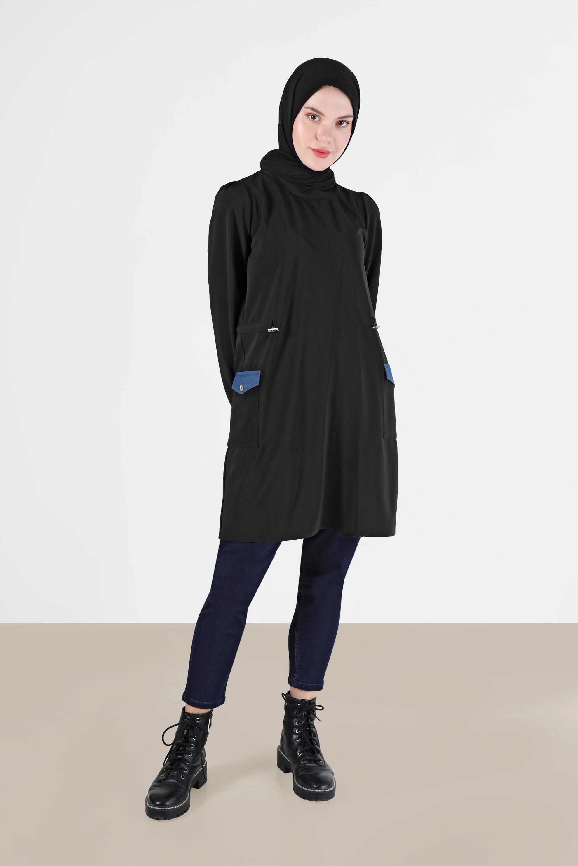 Tesettür giyim MAVİ DAR PAÇA PANTOLON 70283 