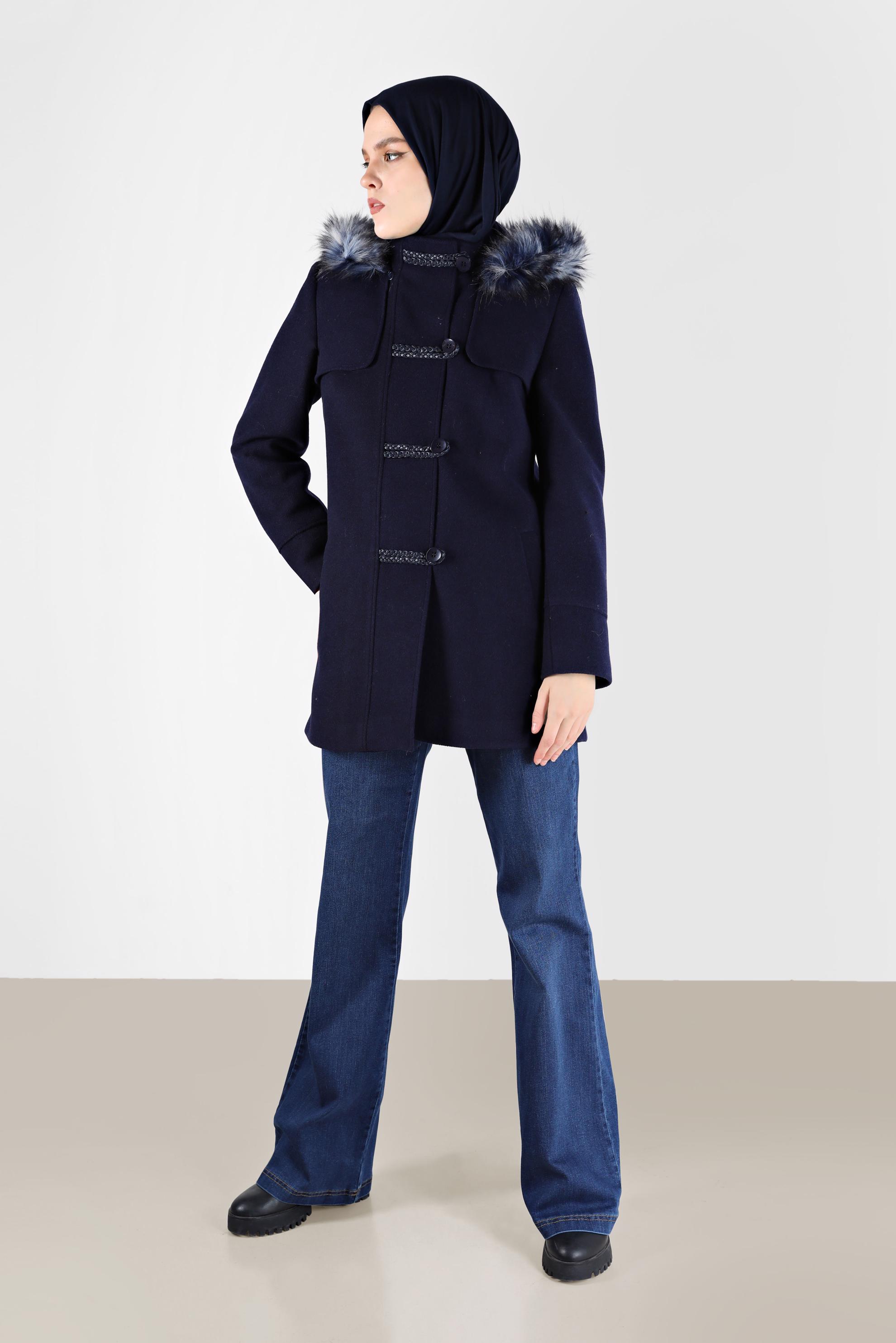 Vêtements hijab BLEU MARINE PANTALON DENIM ÉVASÉ 70285