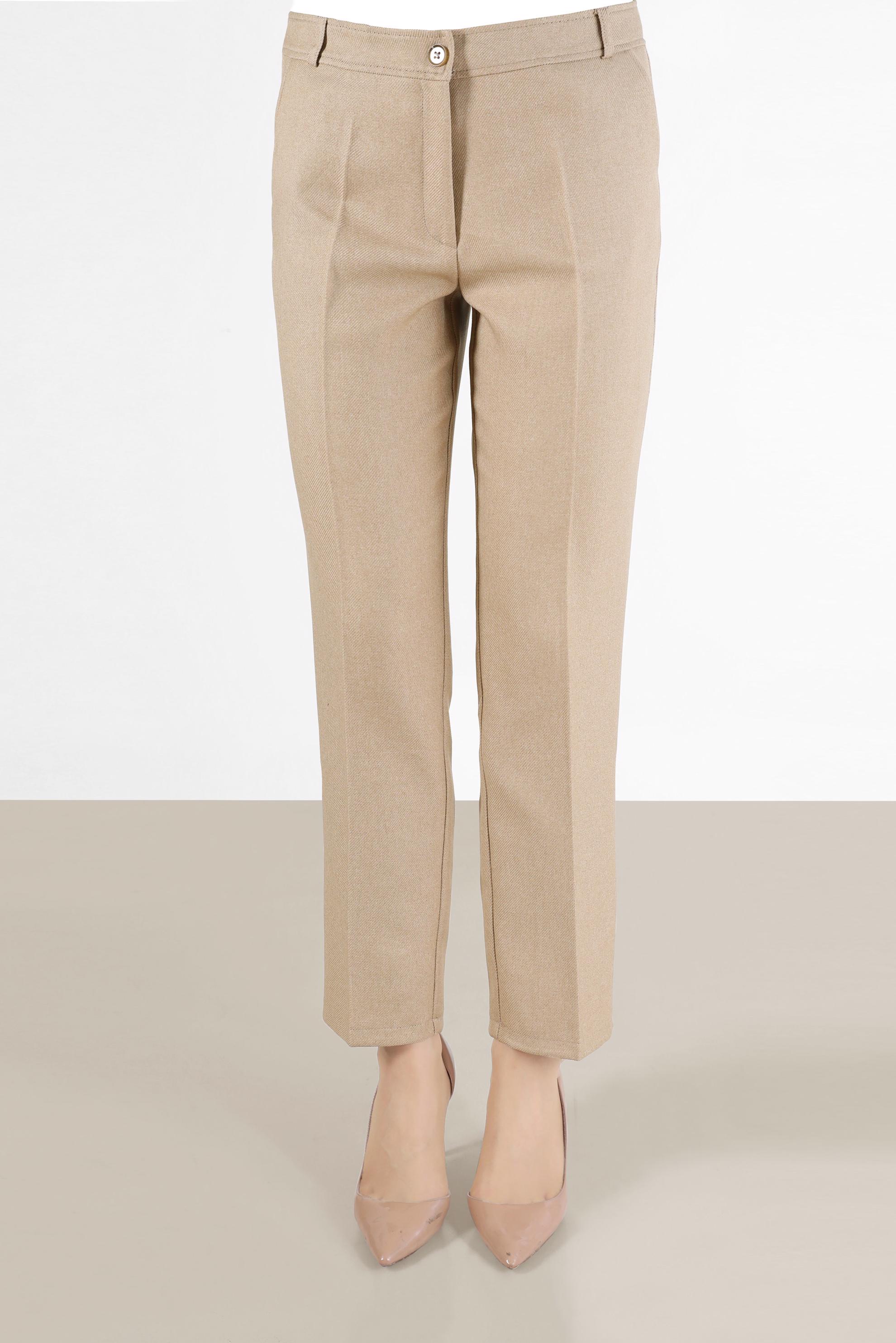 Tesettür giyim BEJ BORU PAÇA PANTOLON 70287 