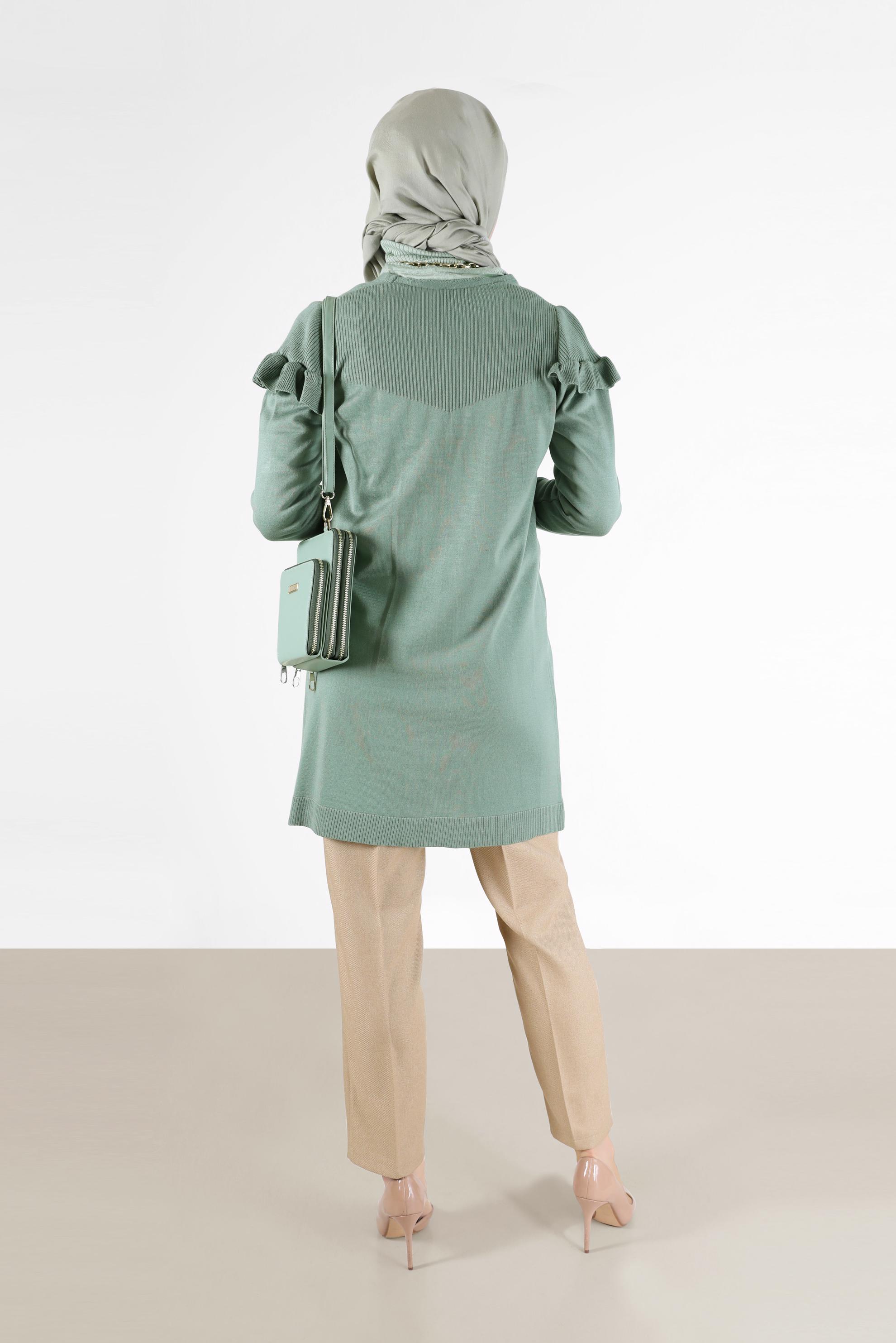 Tesettür giyim BEJ BORU PAÇA PANTOLON 70287 