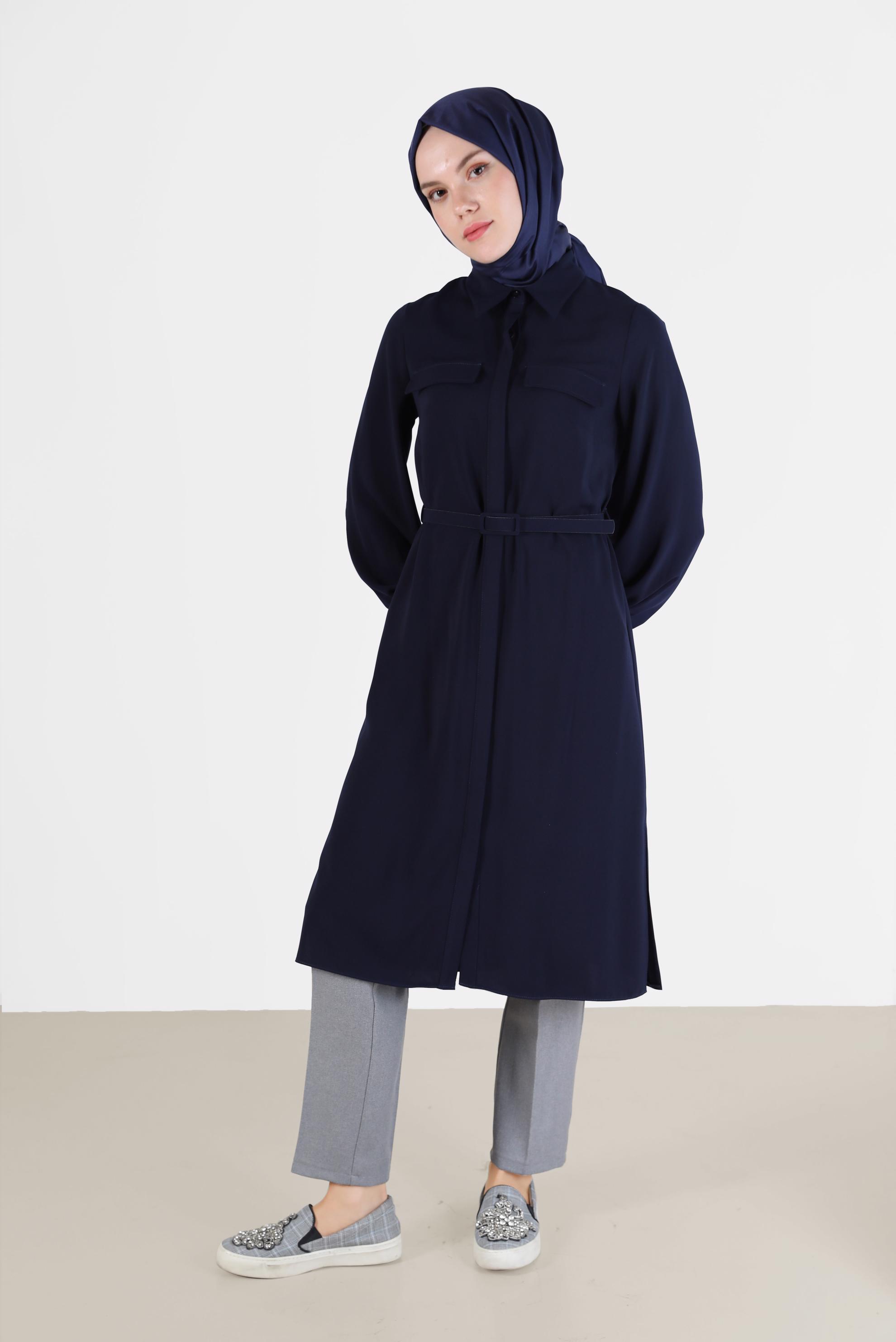 Tesettür giyim GRİ BORU PAÇA PANTOLON 70287 