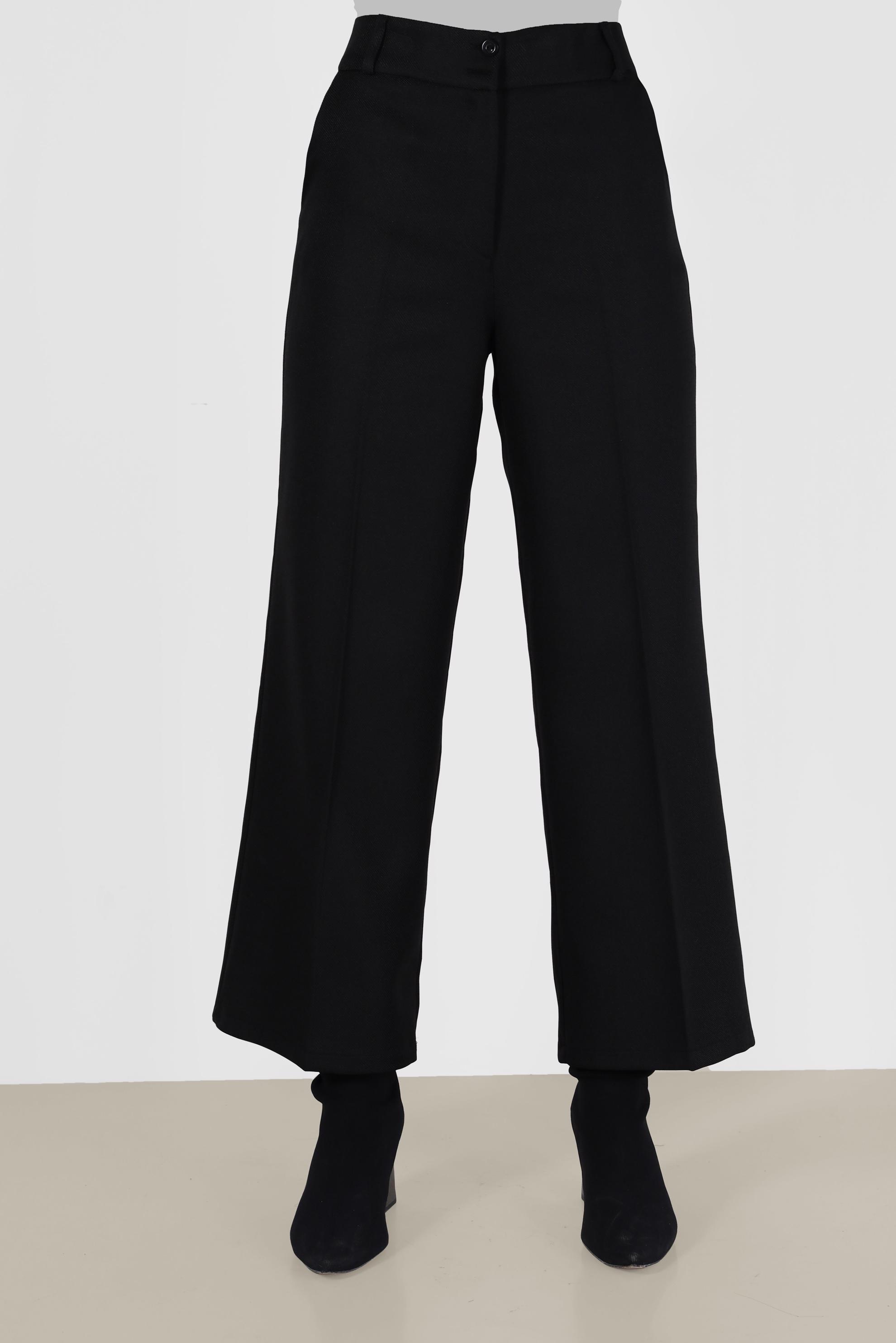 Tesettür giyim SİYAH GENİŞ KESİM PANTOLON 70288 