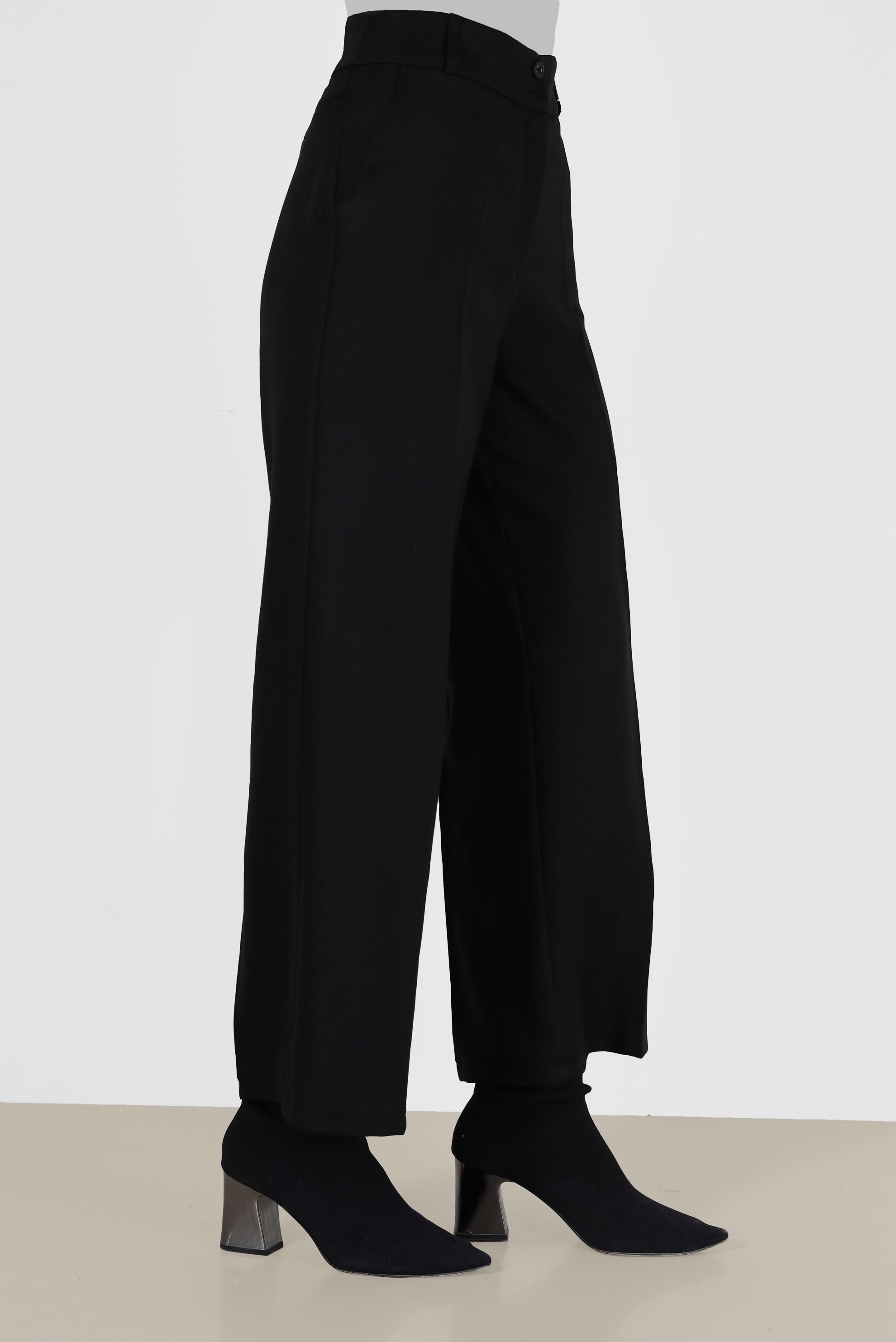 Tesettür giyim SİYAH GENİŞ KESİM PANTOLON 70288 